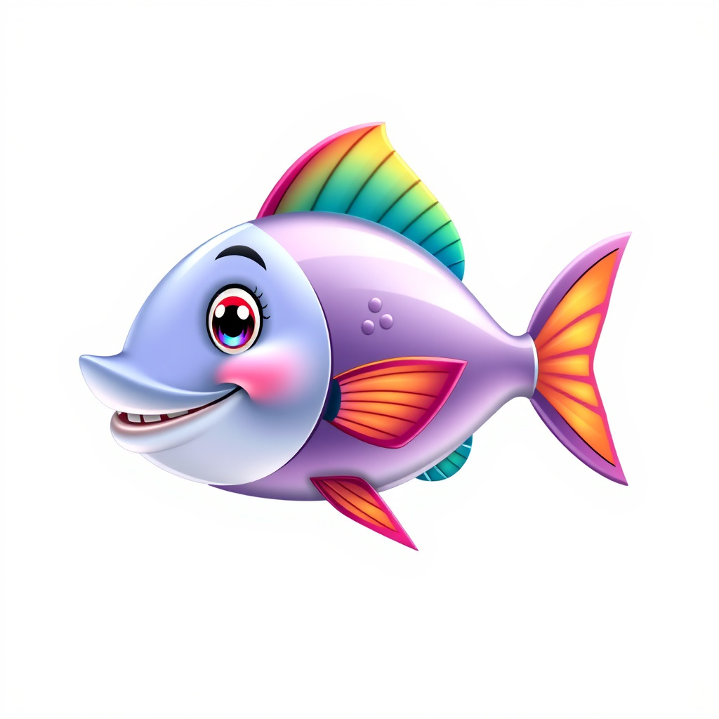 Colorful Cartoon Fish Model Pack with Animations Low-poly 3D model_2