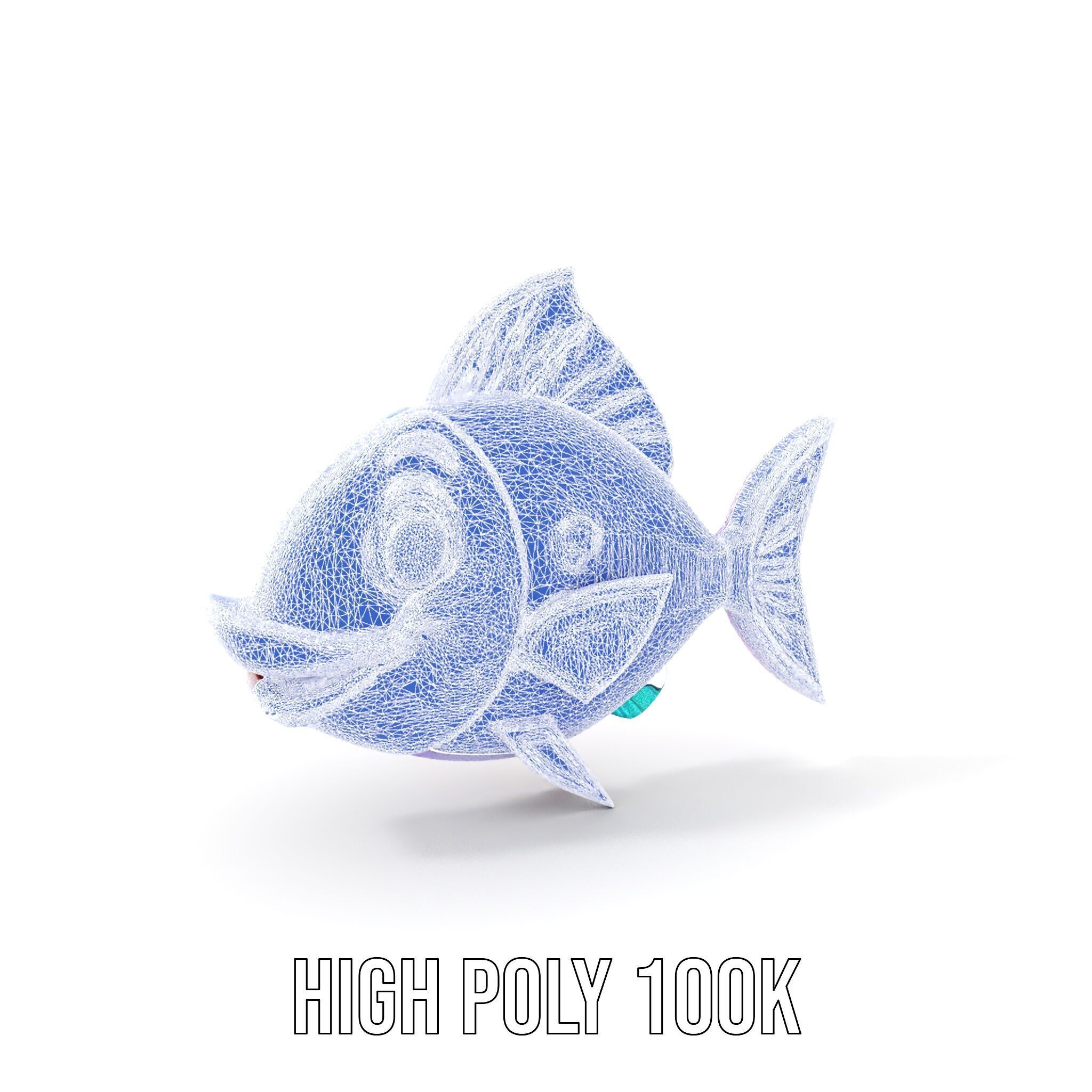 Colorful Cartoon Fish Model Pack with Animations Low-poly 3D model_15