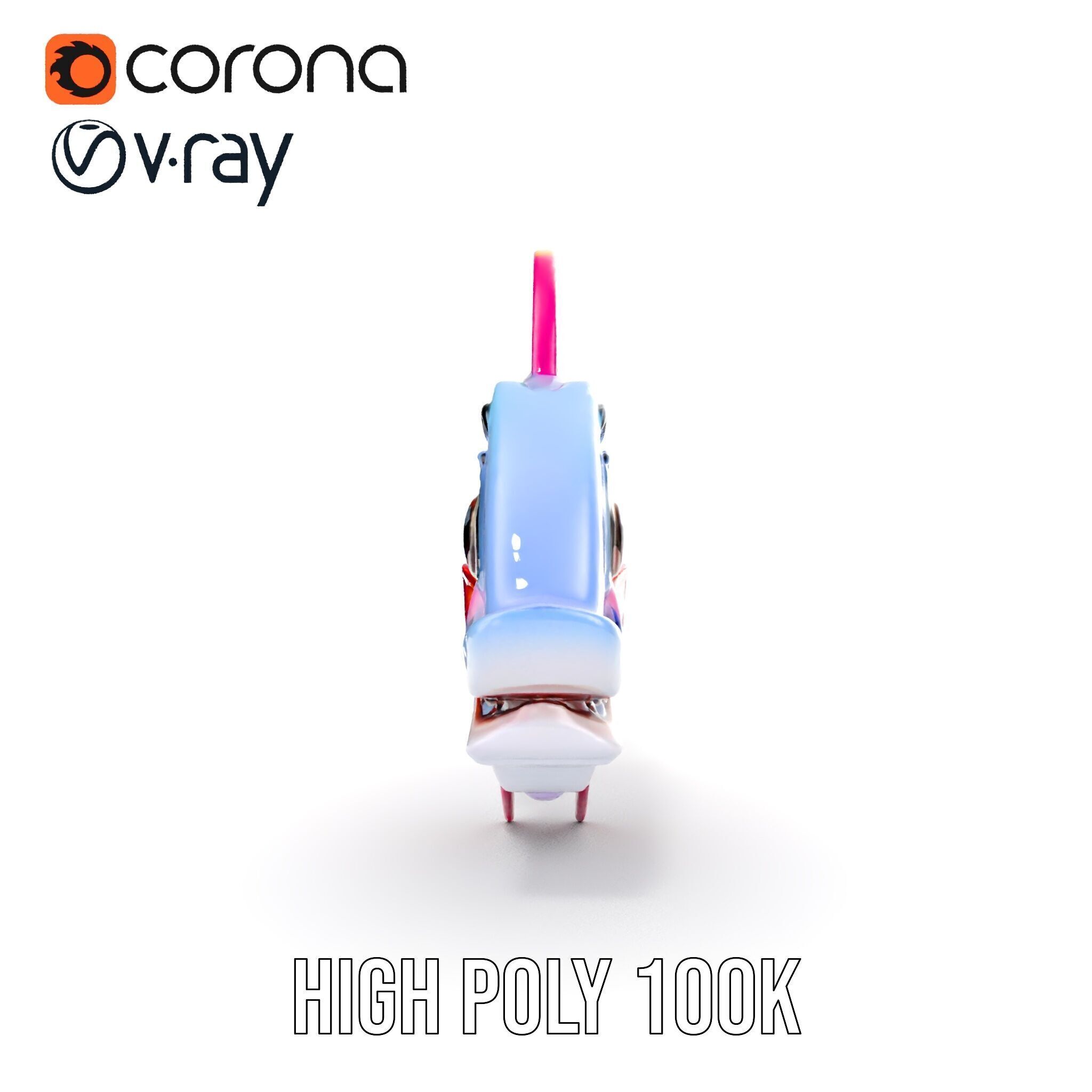 Colorful Cartoon Fish Model Pack with Animations Low-poly 3D model_10