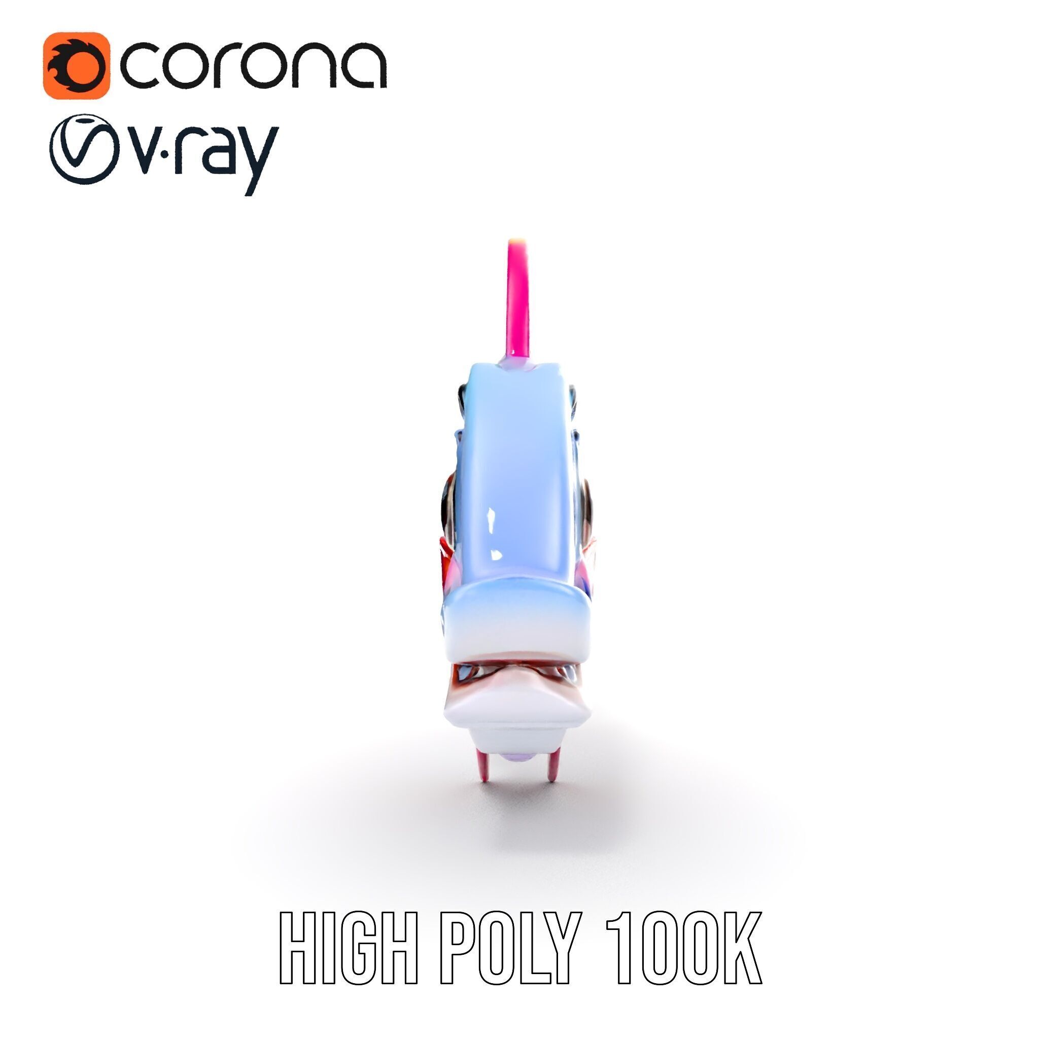 Colorful Cartoon Fish Model Pack with Animations Low-poly 3D model_27