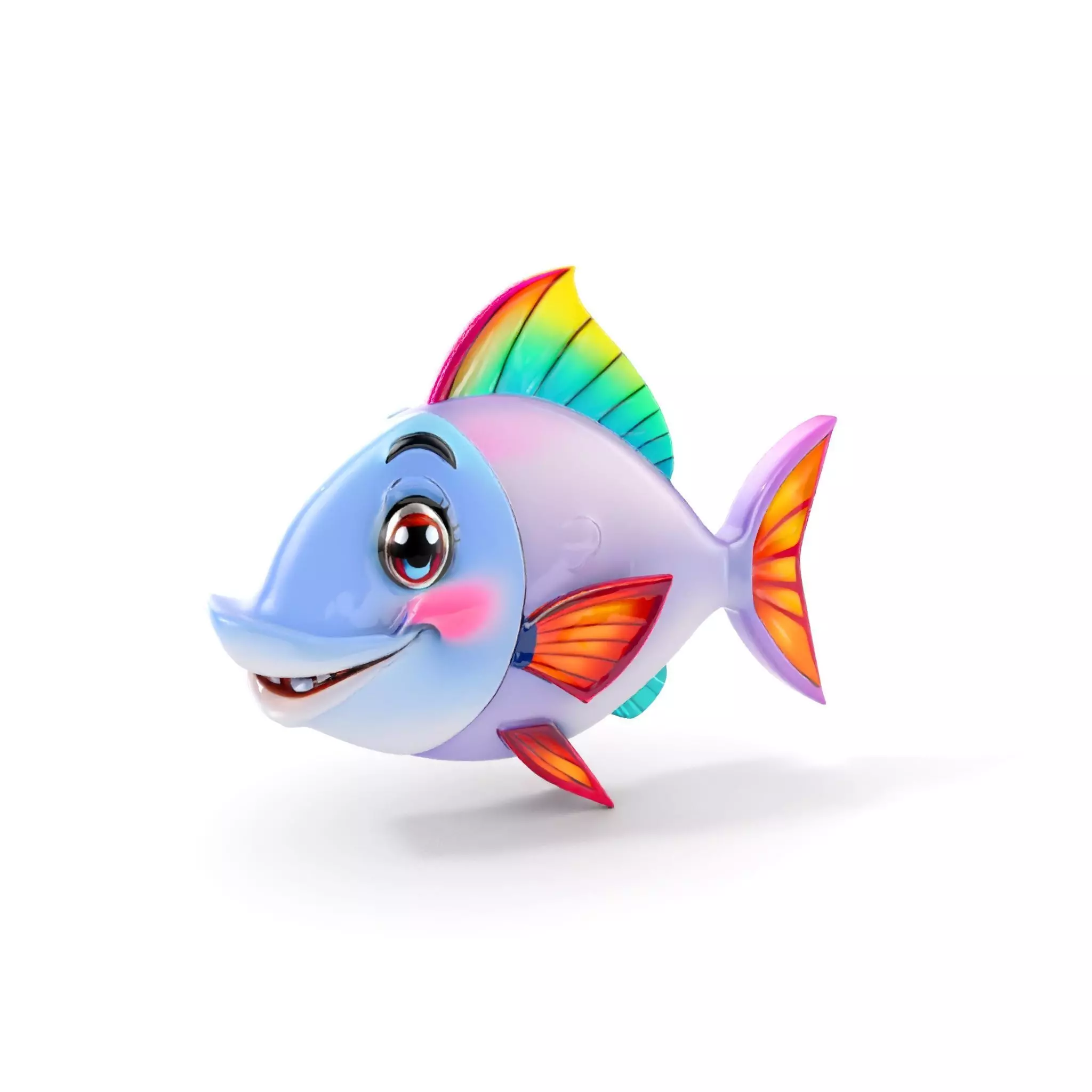 Colorful Cartoon Fish Model Pack with Animations Low-poly 3D model_0