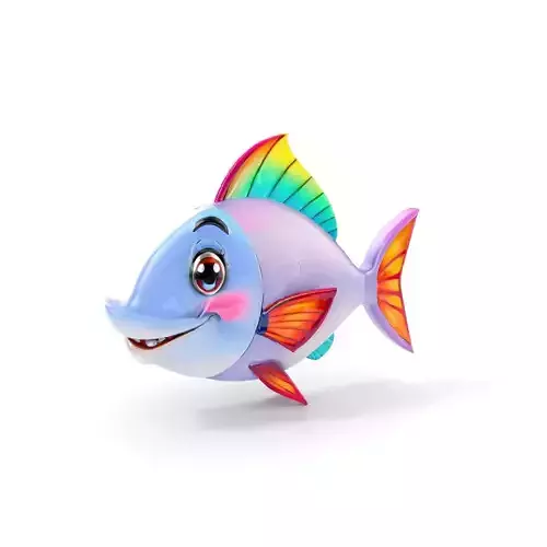 Colorful Cartoon Fish Model Pack with Animations Low-poly 3D model