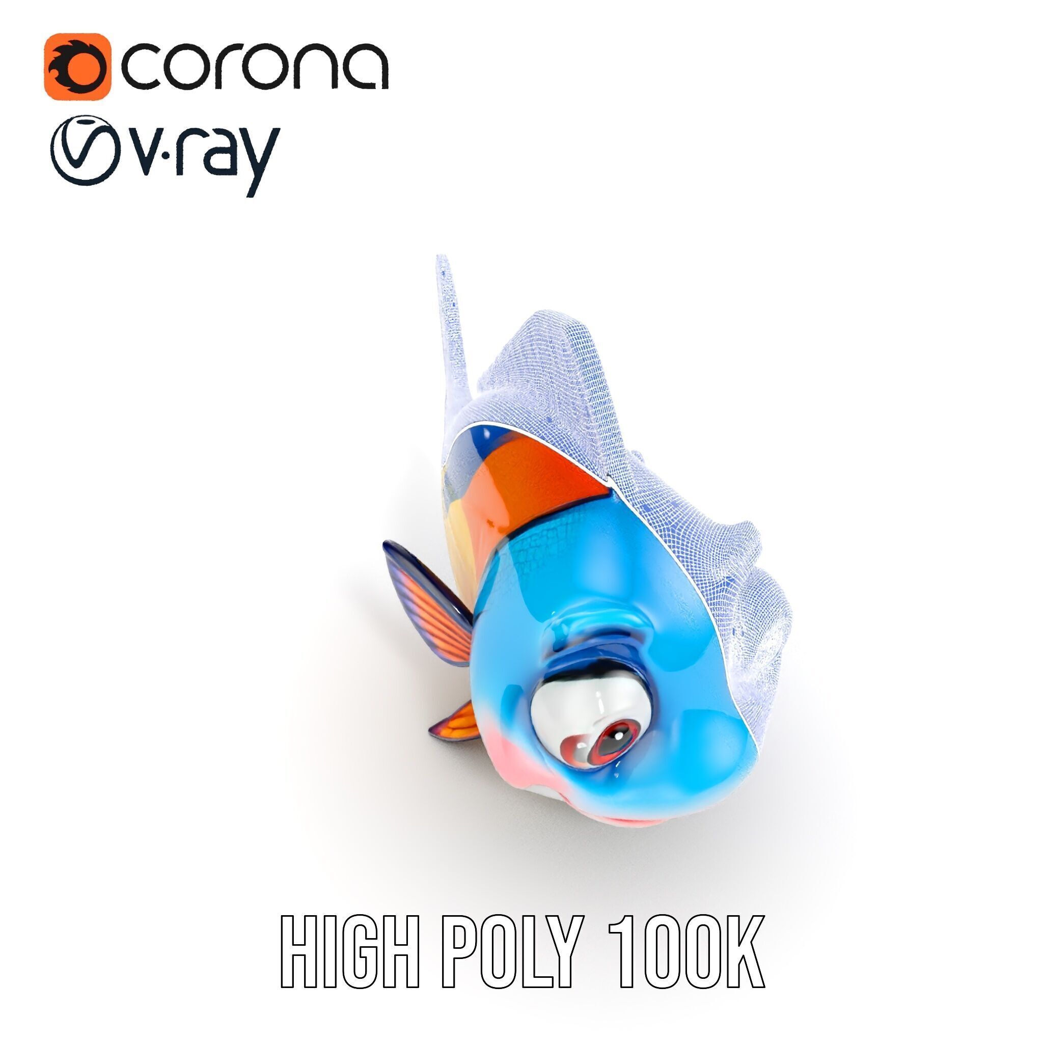 Cartoon Fish Character Model Pack Low-poly 3D model_36