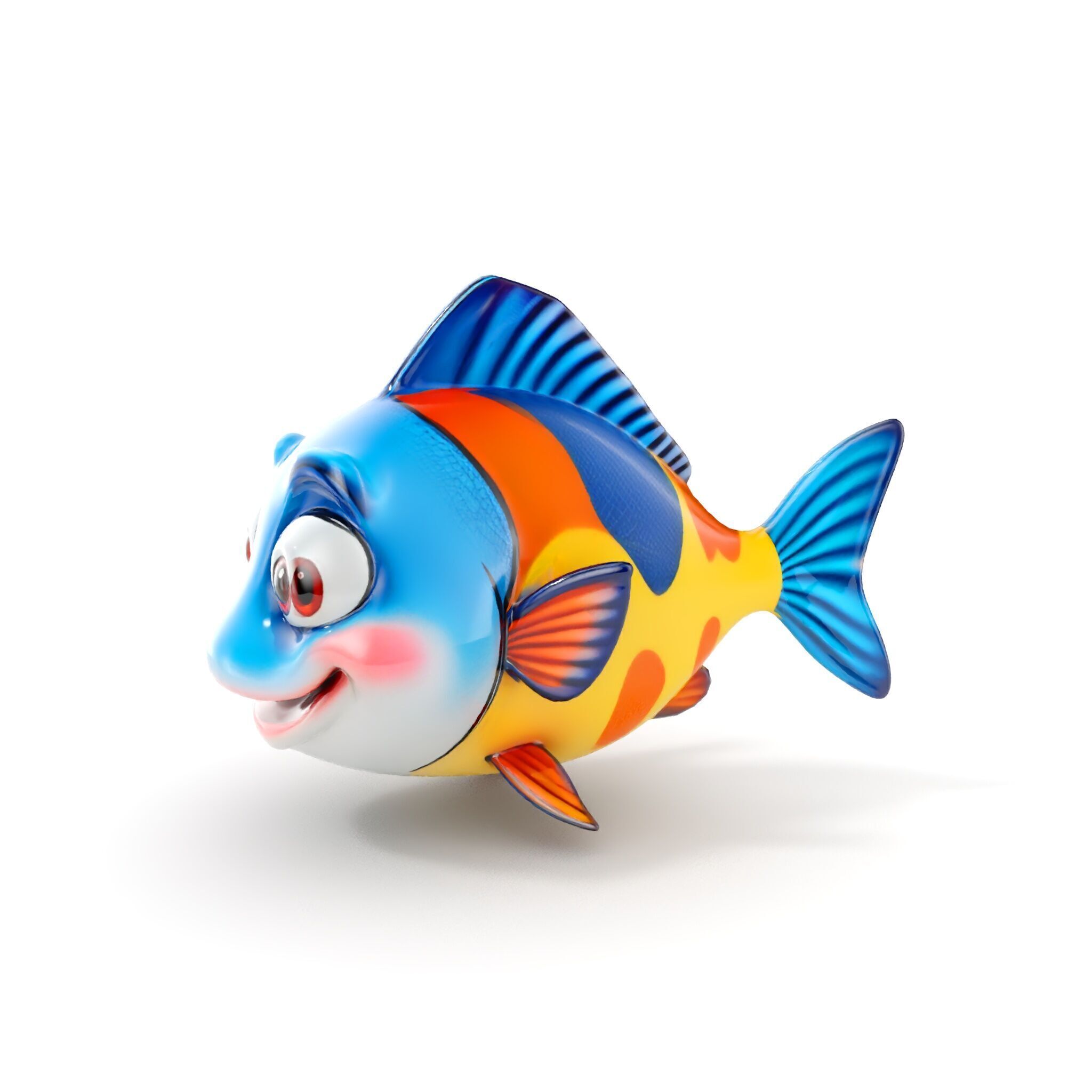 Cartoon Fish Character Model Pack Low-poly 3D model_17