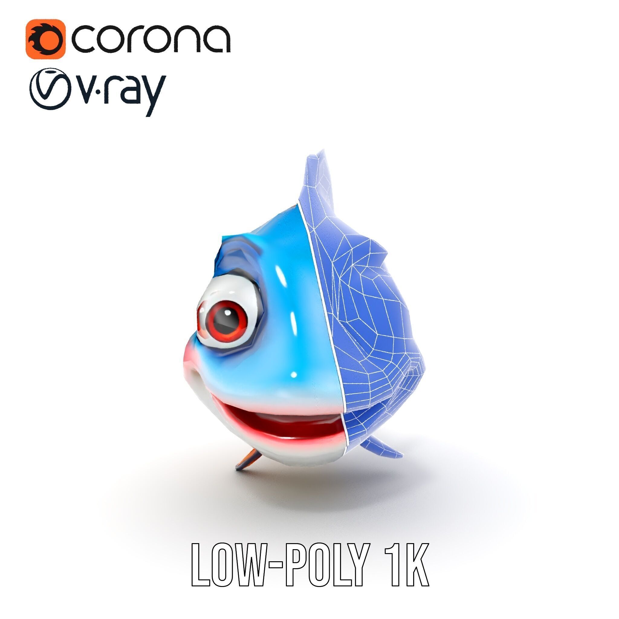 Cartoon Fish Character Model Pack Low-poly 3D model_28