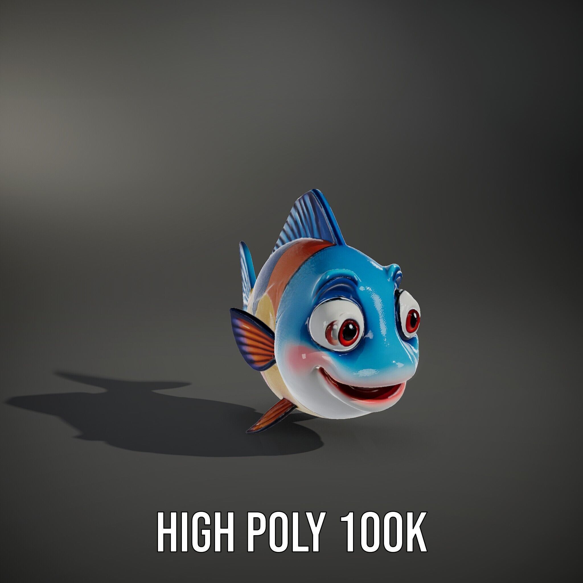 Cartoon Fish Character Model Pack Low-poly 3D model_14