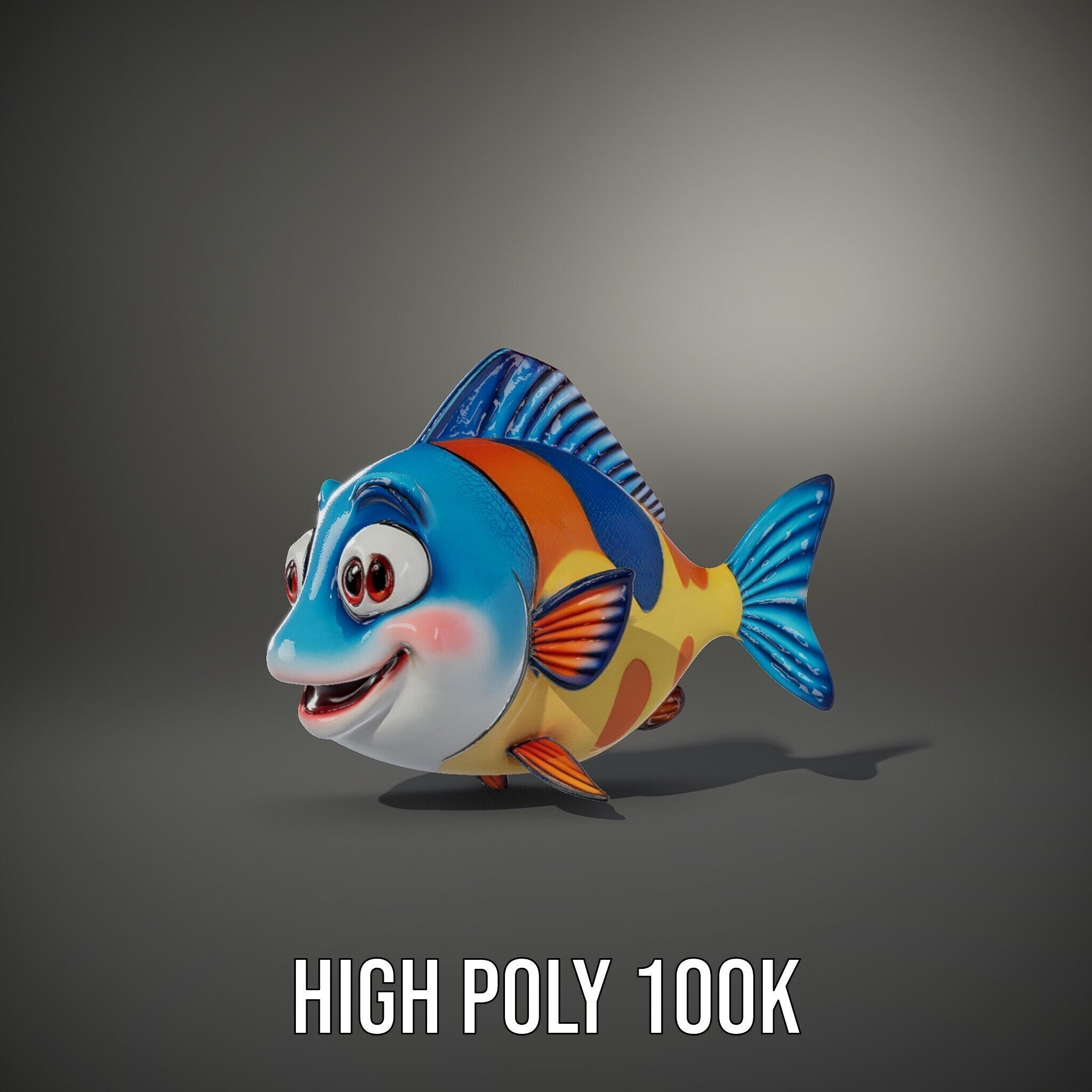 Cartoon Fish Character Model Pack Low-poly 3D model_8