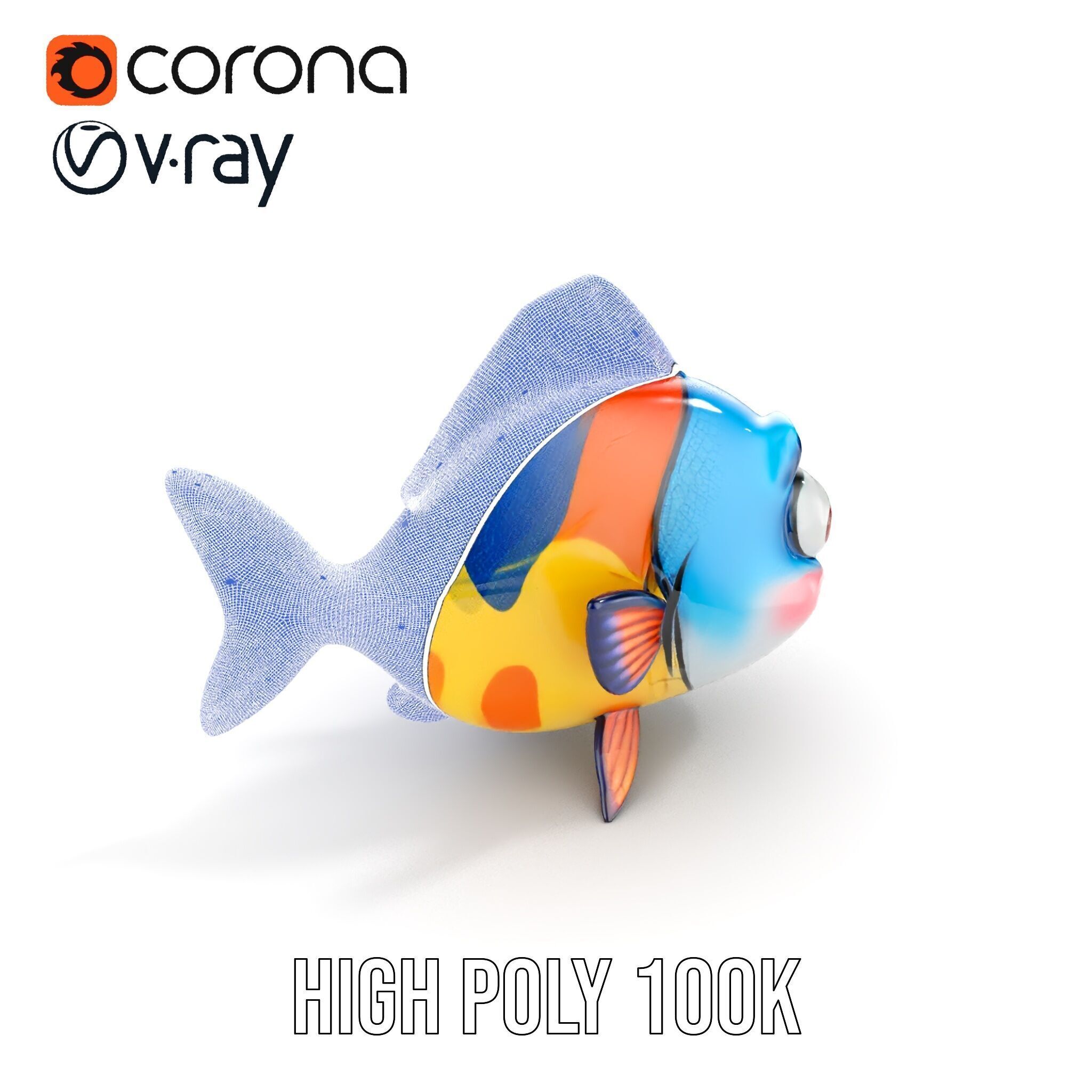 Cartoon Fish Character Model Pack Low-poly 3D model_22
