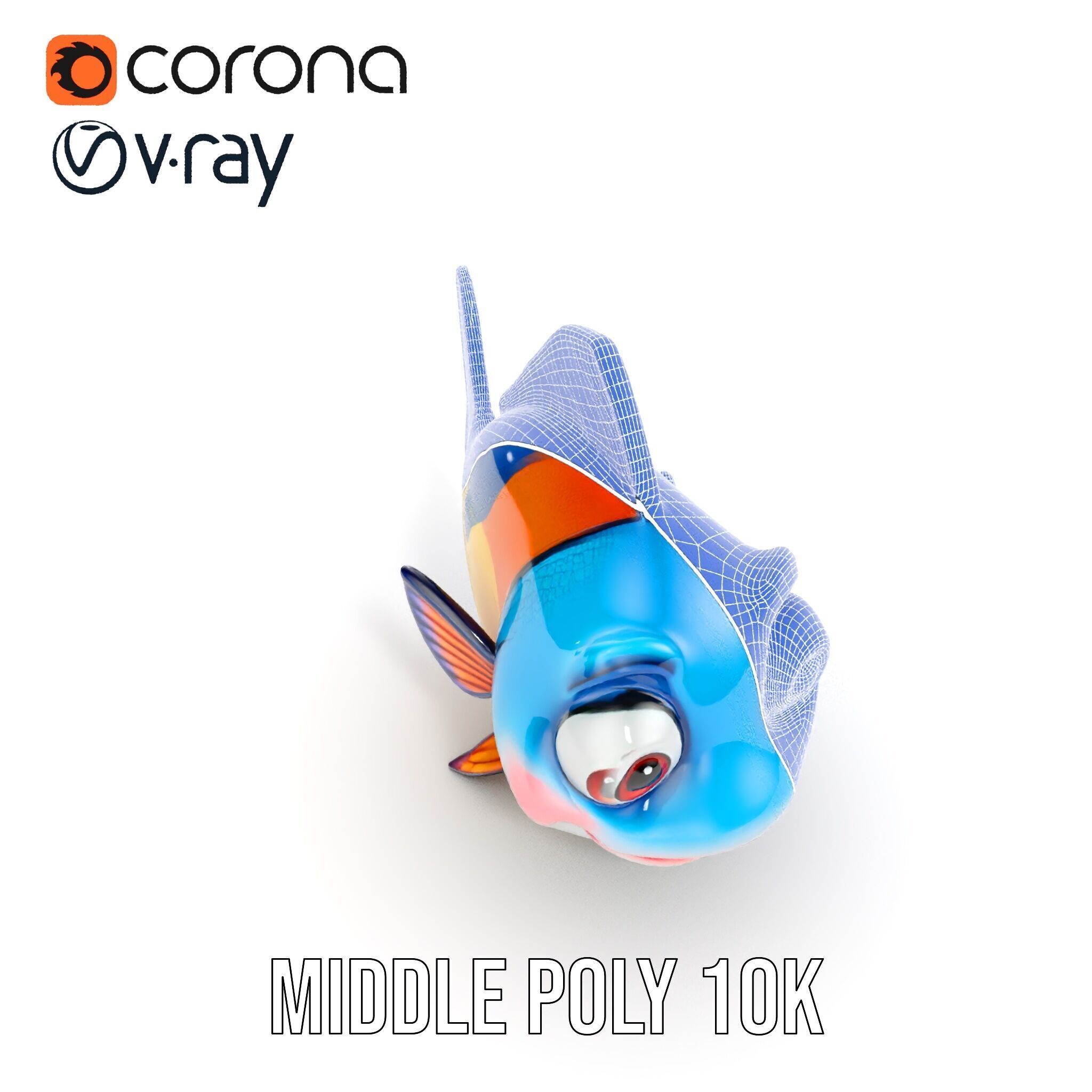 Cartoon Fish Character Model Pack Low-poly 3D model_27