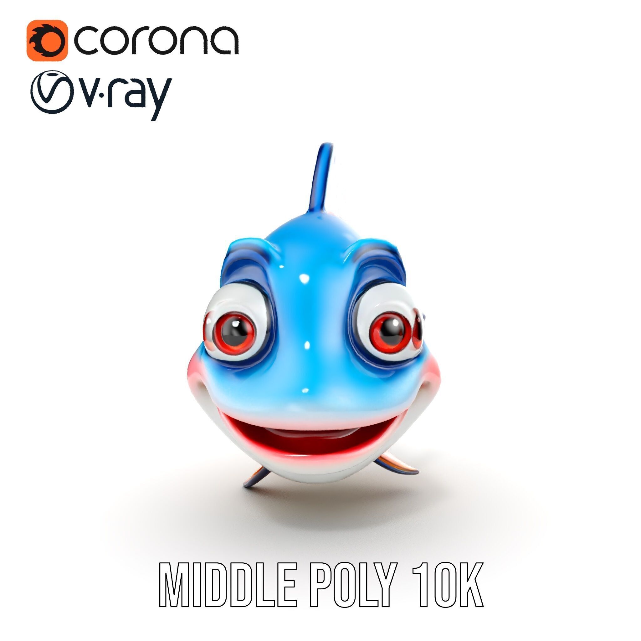 Cartoon Fish Character Model Pack Low-poly 3D model_12