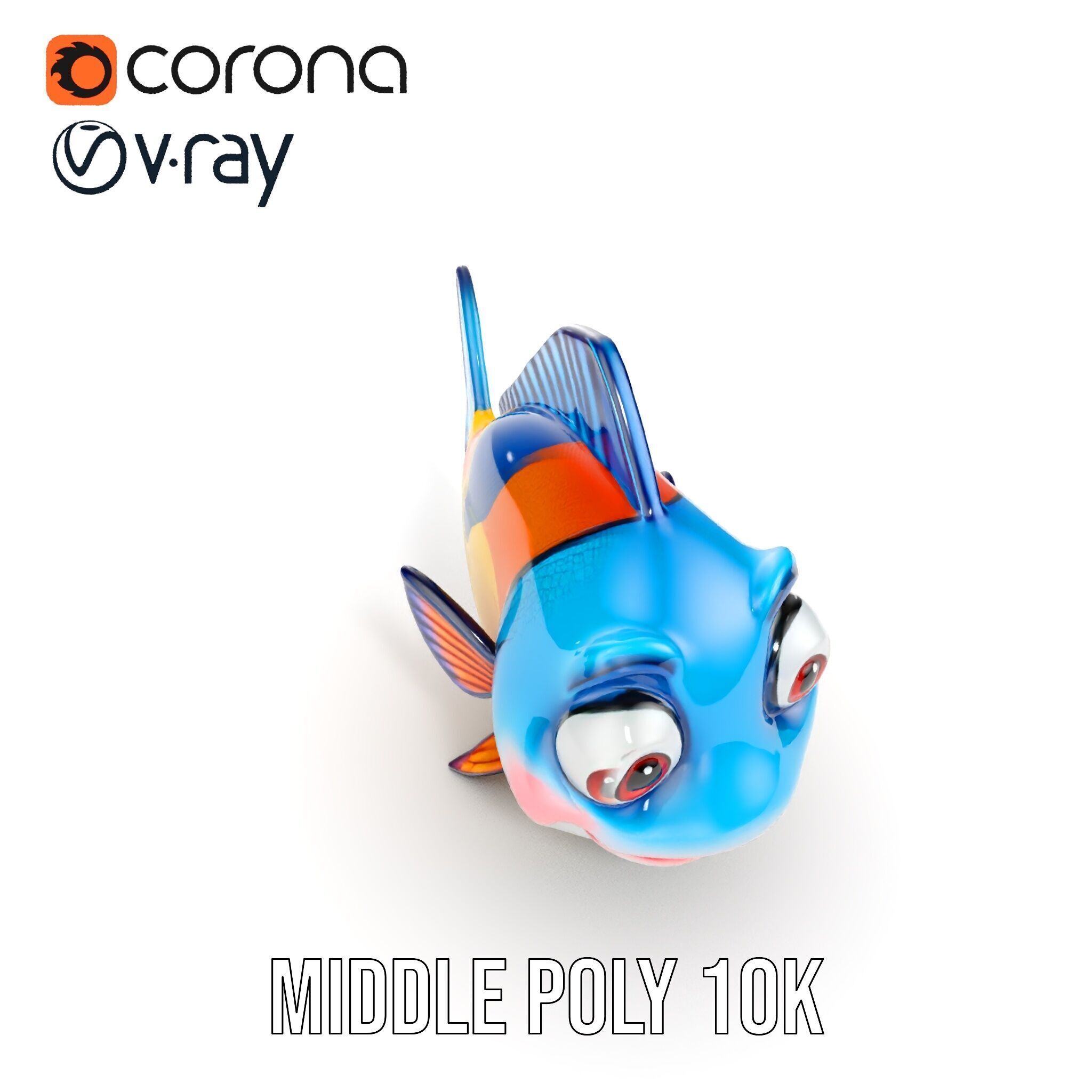 Cartoon Fish Character Model Pack Low-poly 3D model_15