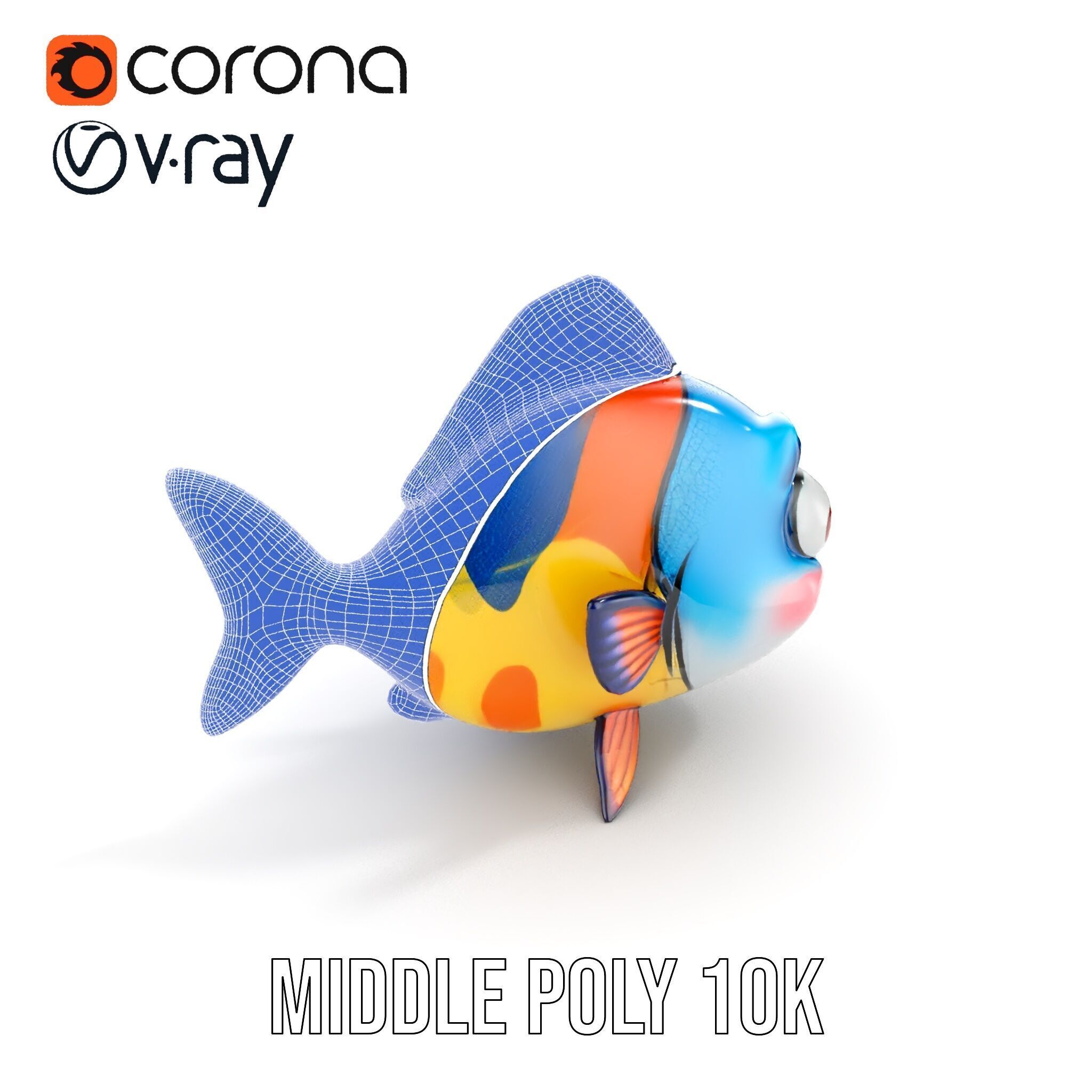 Cartoon Fish Character Model Pack Low-poly 3D model_23