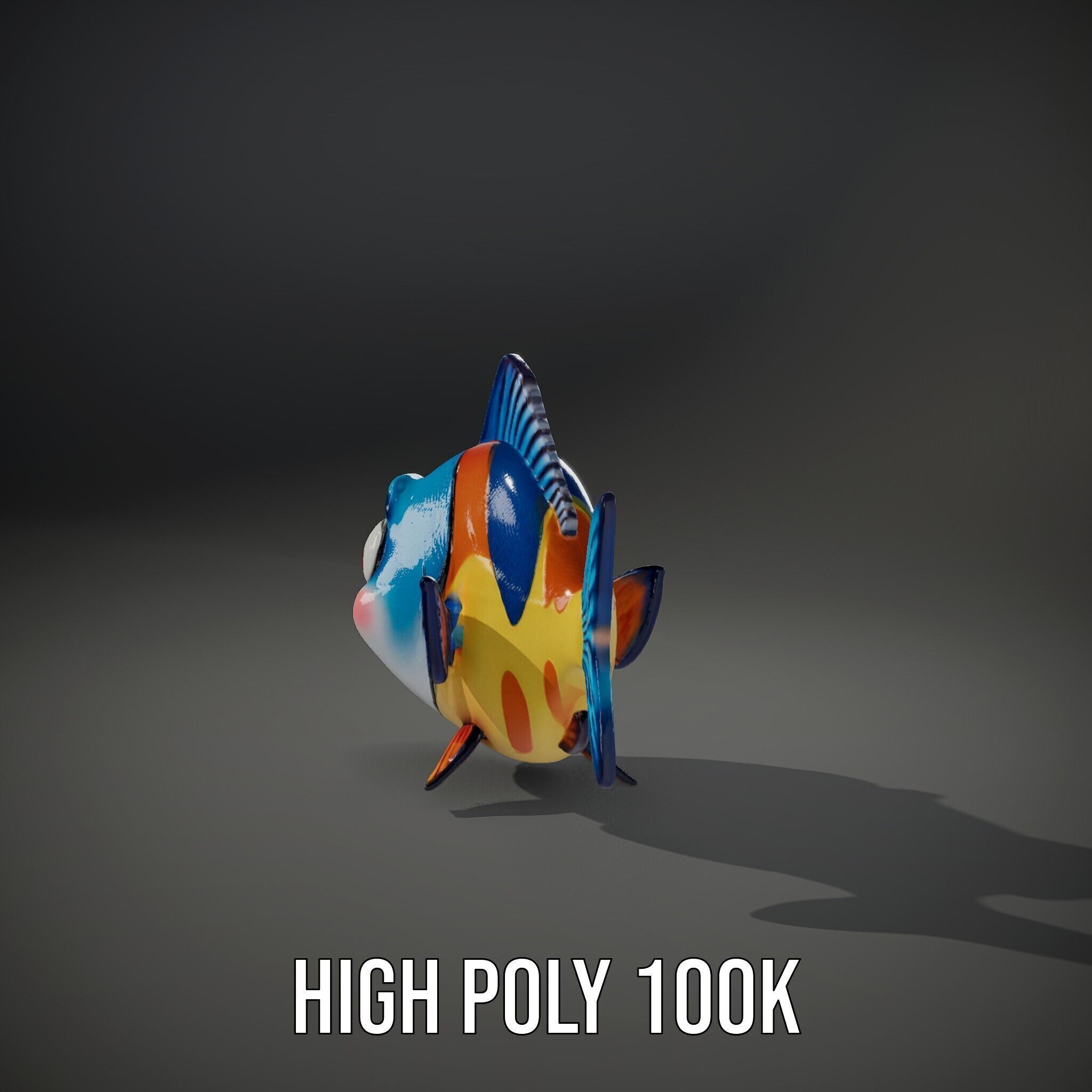 Cartoon Fish Character Model Pack Low-poly 3D model_11