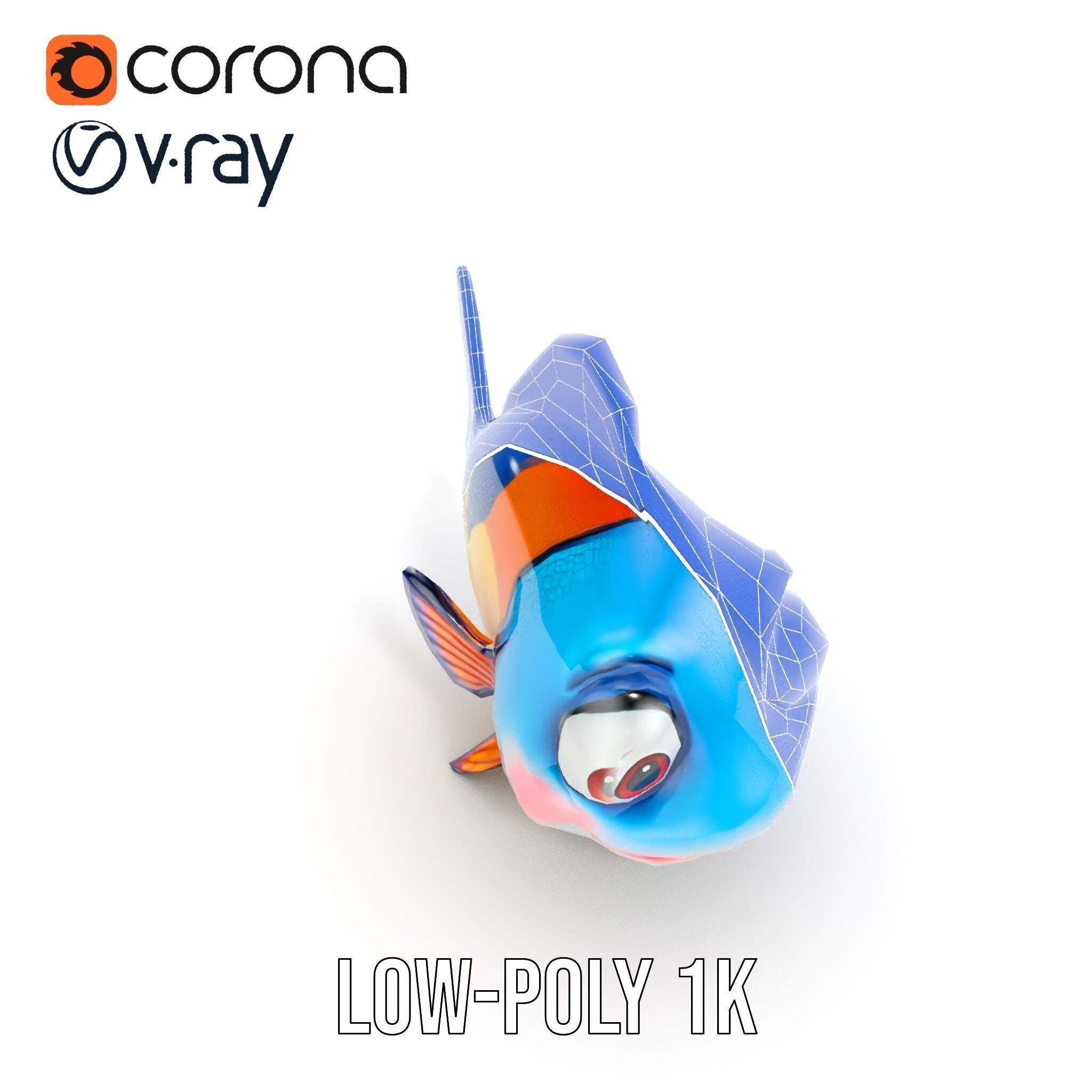 Cartoon Fish Character Model Pack Low-poly 3D model_18