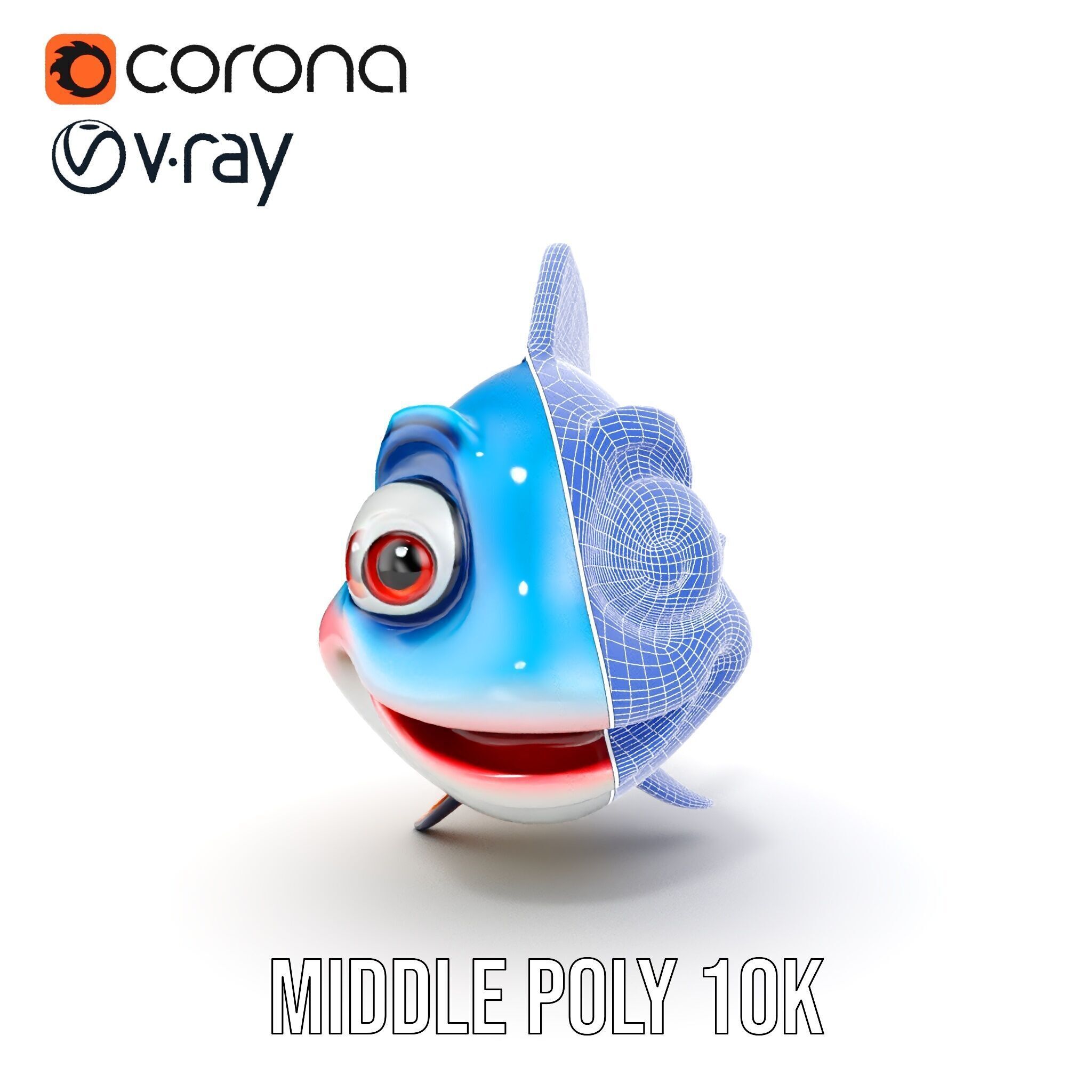 Cartoon Fish Character Model Pack Low-poly 3D model_30