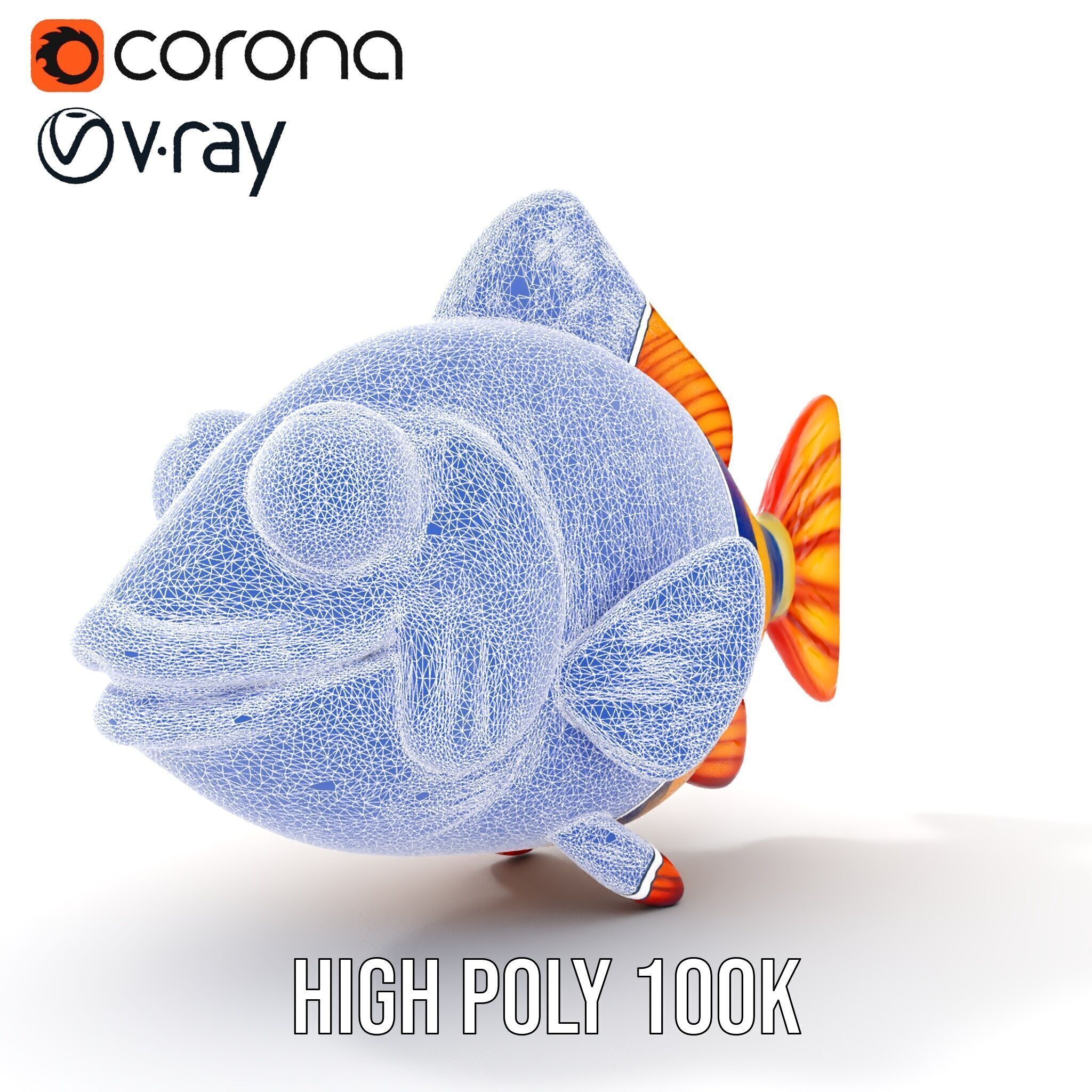 Cartoon Fish Model Pack with Vibrant Colors Low-poly 3D model_37