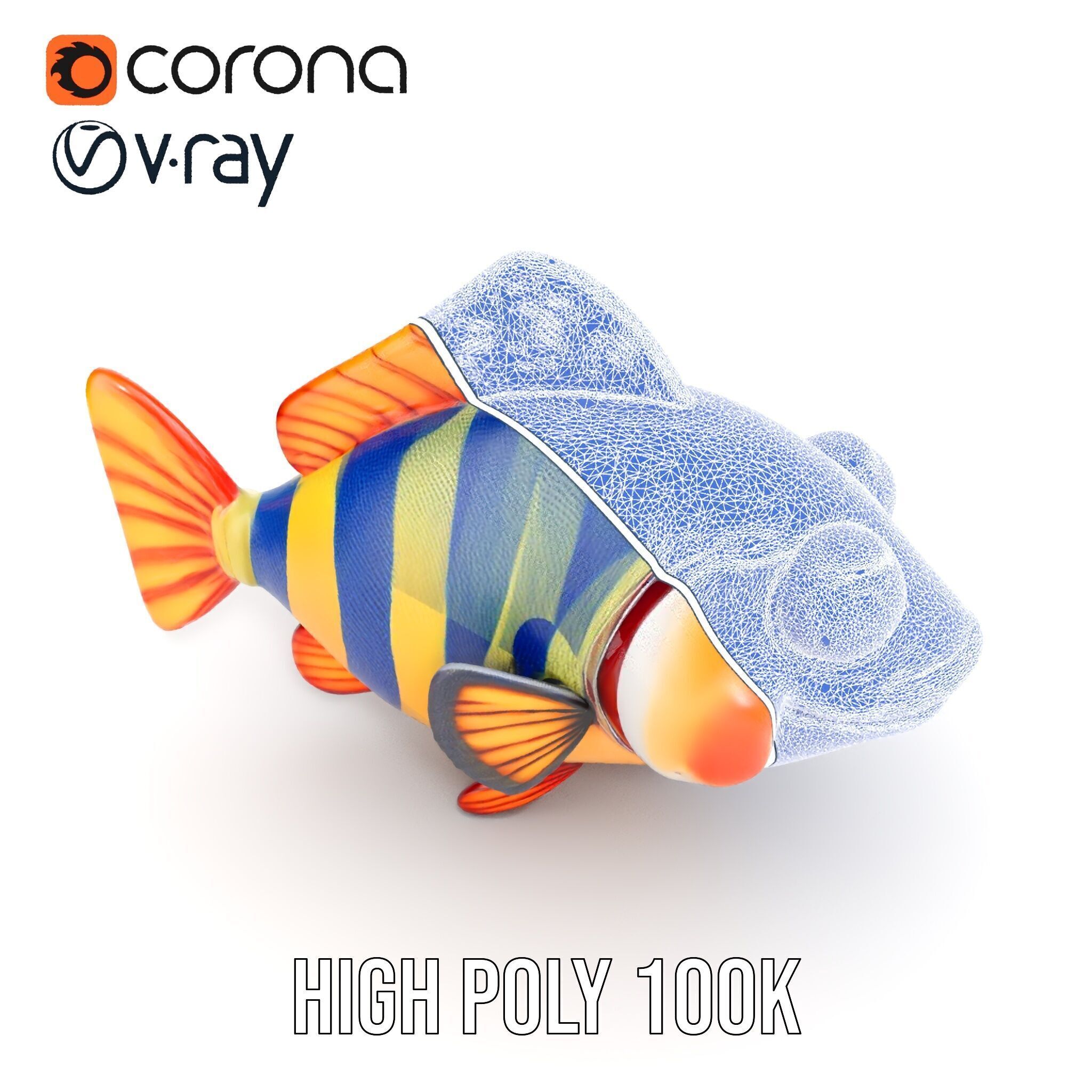 Cartoon Fish Model Pack with Vibrant Colors Low-poly 3D model_25