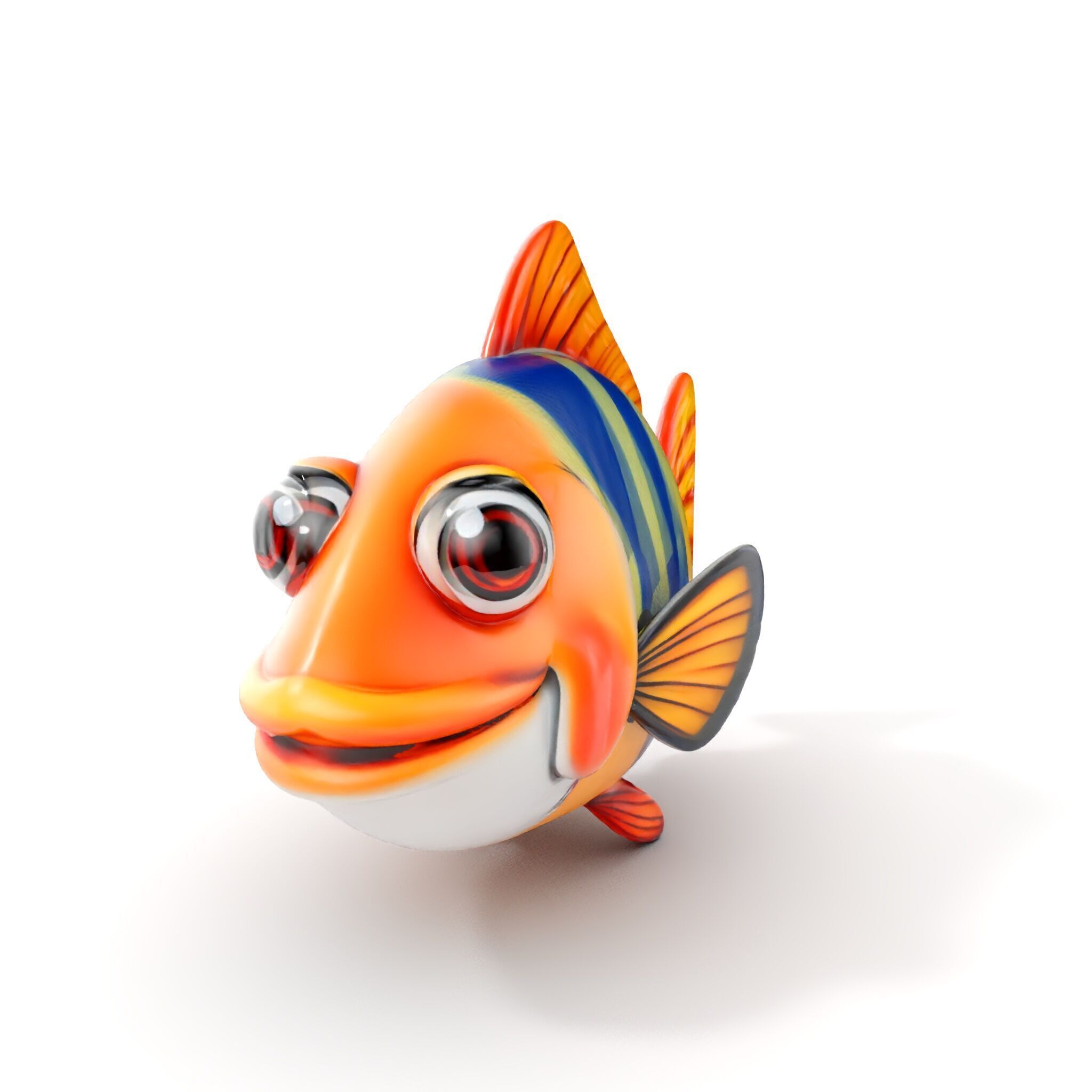 Cartoon Fish Model Pack with Vibrant Colors Low-poly 3D model_10