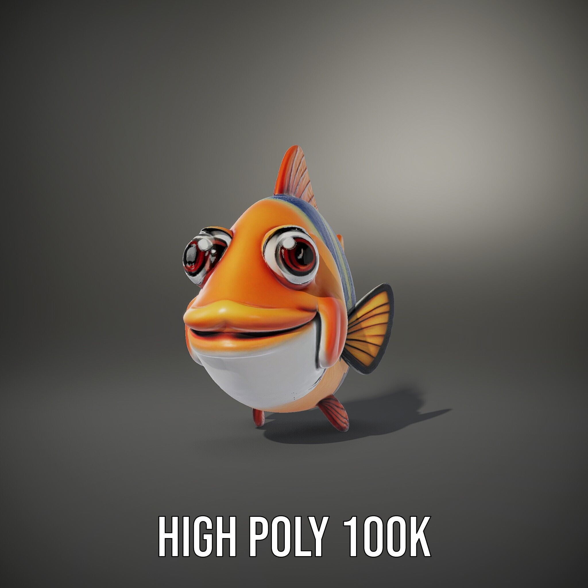 Cartoon Fish Model Pack with Vibrant Colors Low-poly 3D model_14