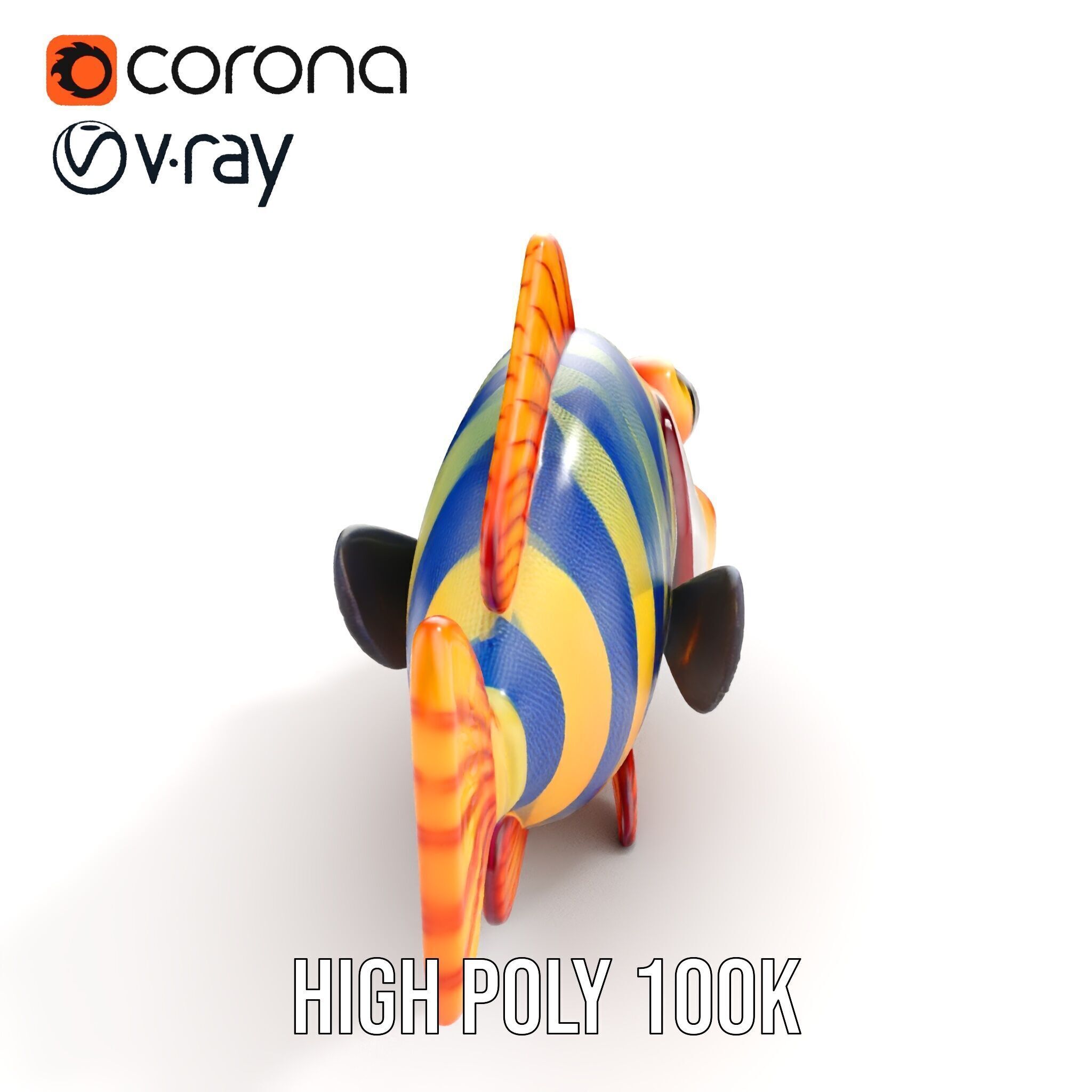 Cartoon Fish Model Pack with Vibrant Colors Low-poly 3D model_21