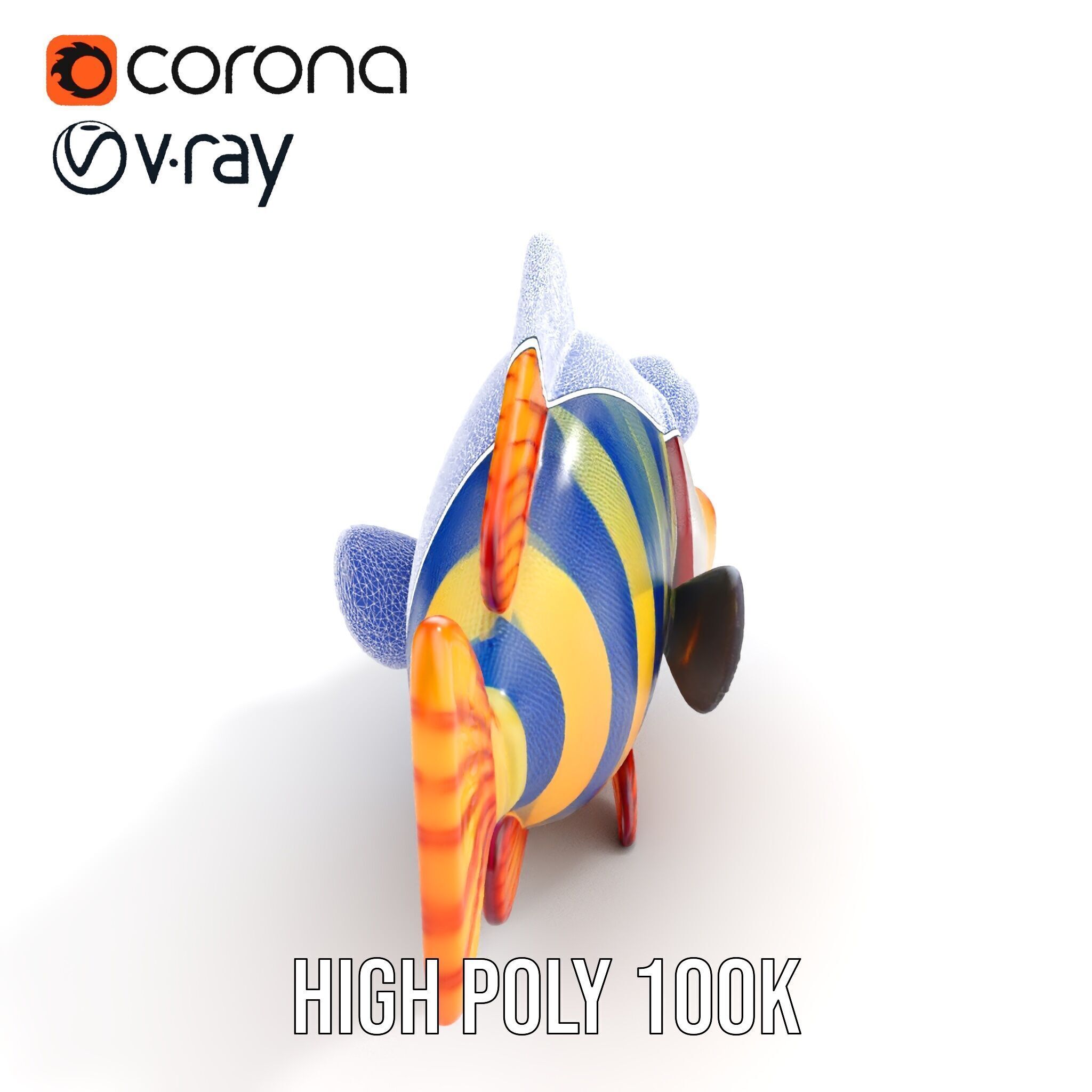 Cartoon Fish Model Pack with Vibrant Colors Low-poly 3D model_19