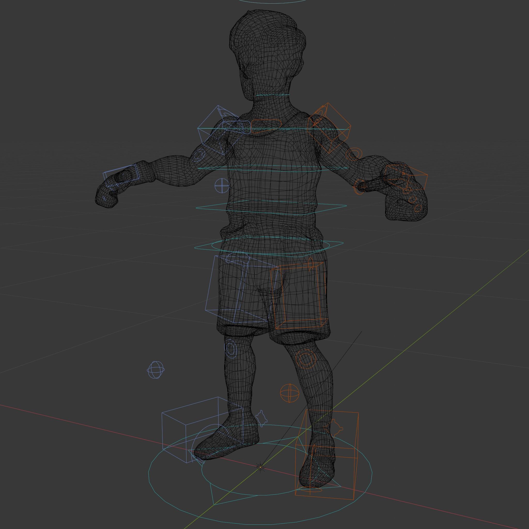 Young Athlete Character Model Rigged and Animated Low-poly 3D model_9