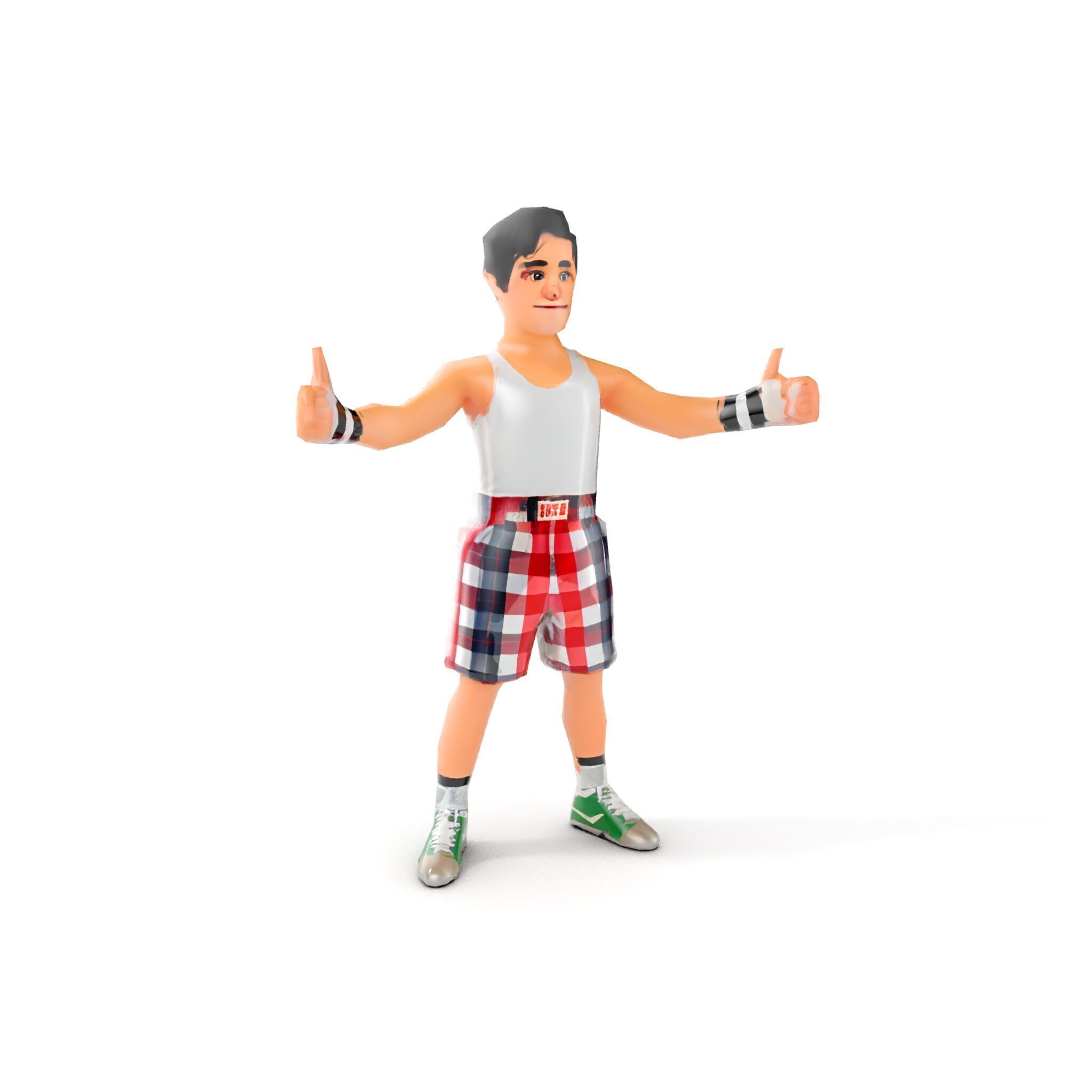 Young Athlete Character Model Rigged and Animated Low-poly 3D model_10