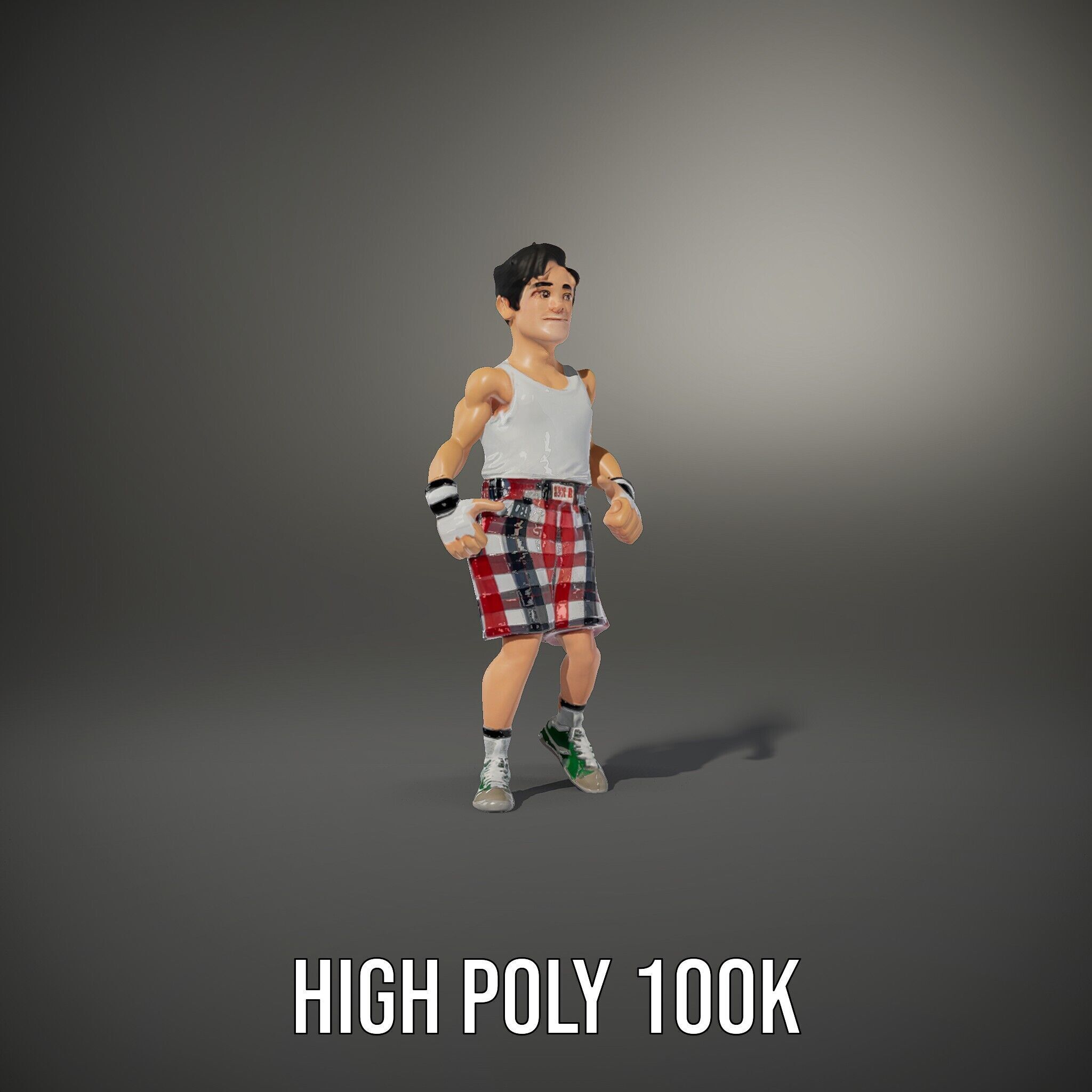 Young Athlete Character Model Rigged and Animated Low-poly 3D model_14