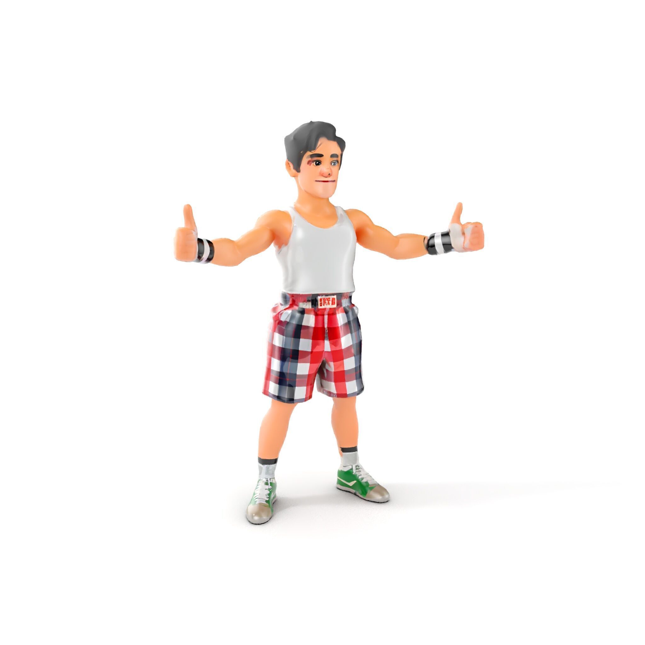Young Athlete Character Model Rigged and Animated Low-poly 3D model_12