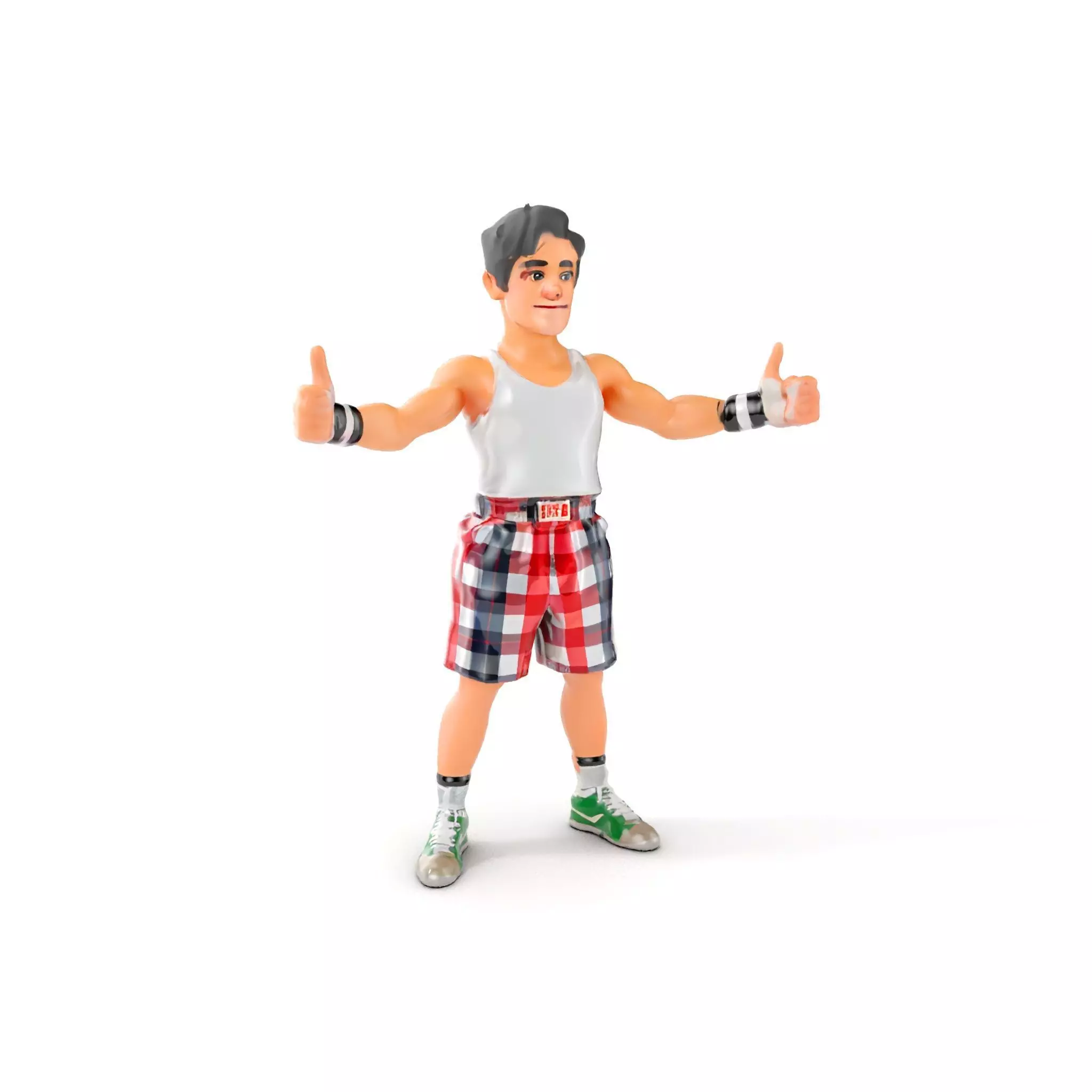 Young Athlete Character Model Rigged and Animated Low-poly 3D model_0