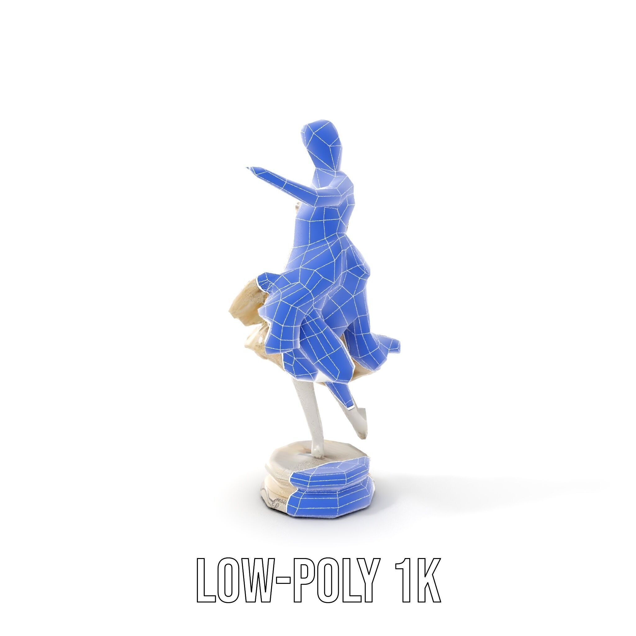 Graceful Dance Statue Model Pack Low-poly 3D model_16