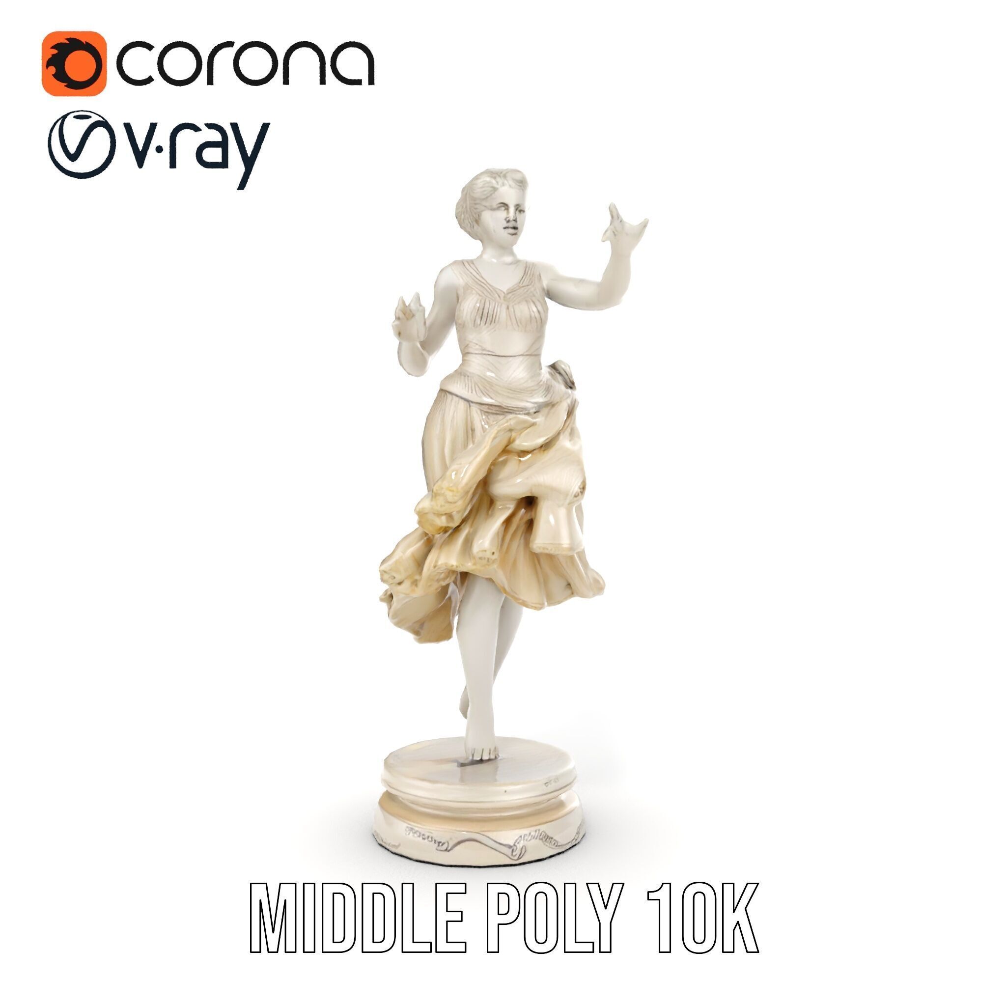 Graceful Dance Statue Model Pack Low-poly 3D model_15