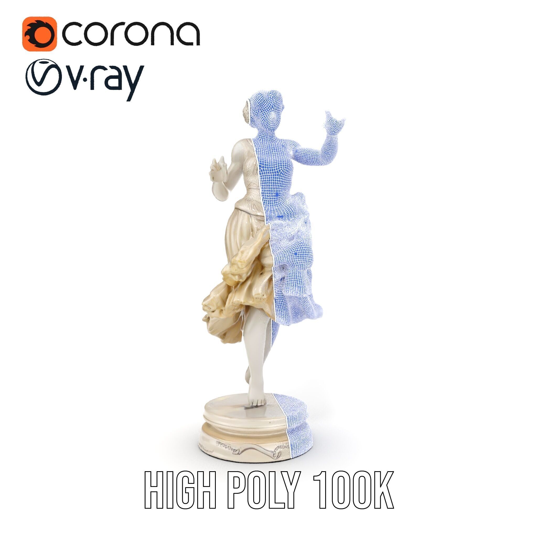 Graceful Dance Statue Model Pack Low-poly 3D model_38