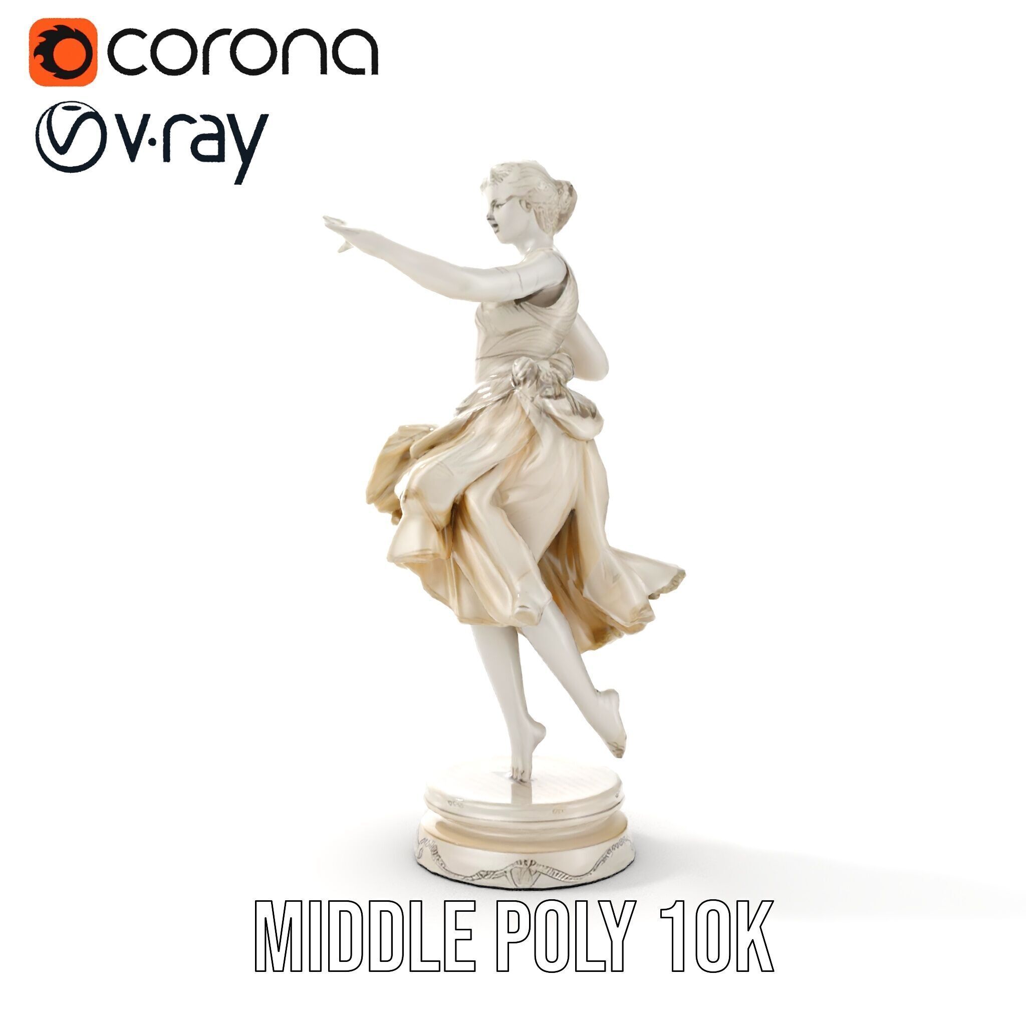 Graceful Dance Statue Model Pack Low-poly 3D model_17