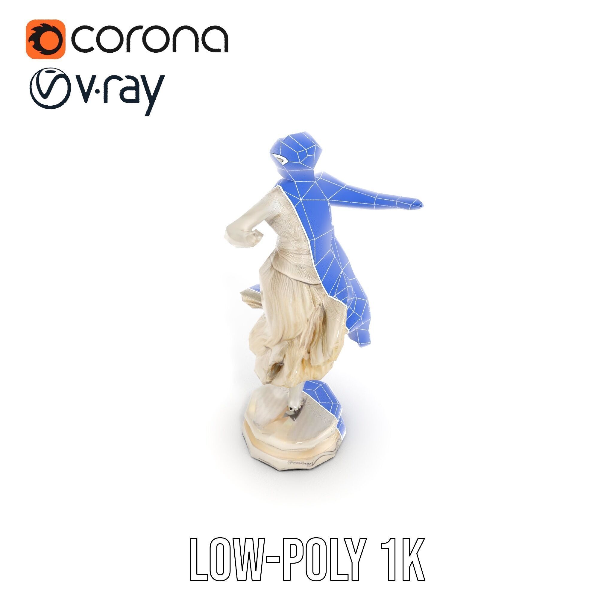 Graceful Dance Statue Model Pack Low-poly 3D model_23