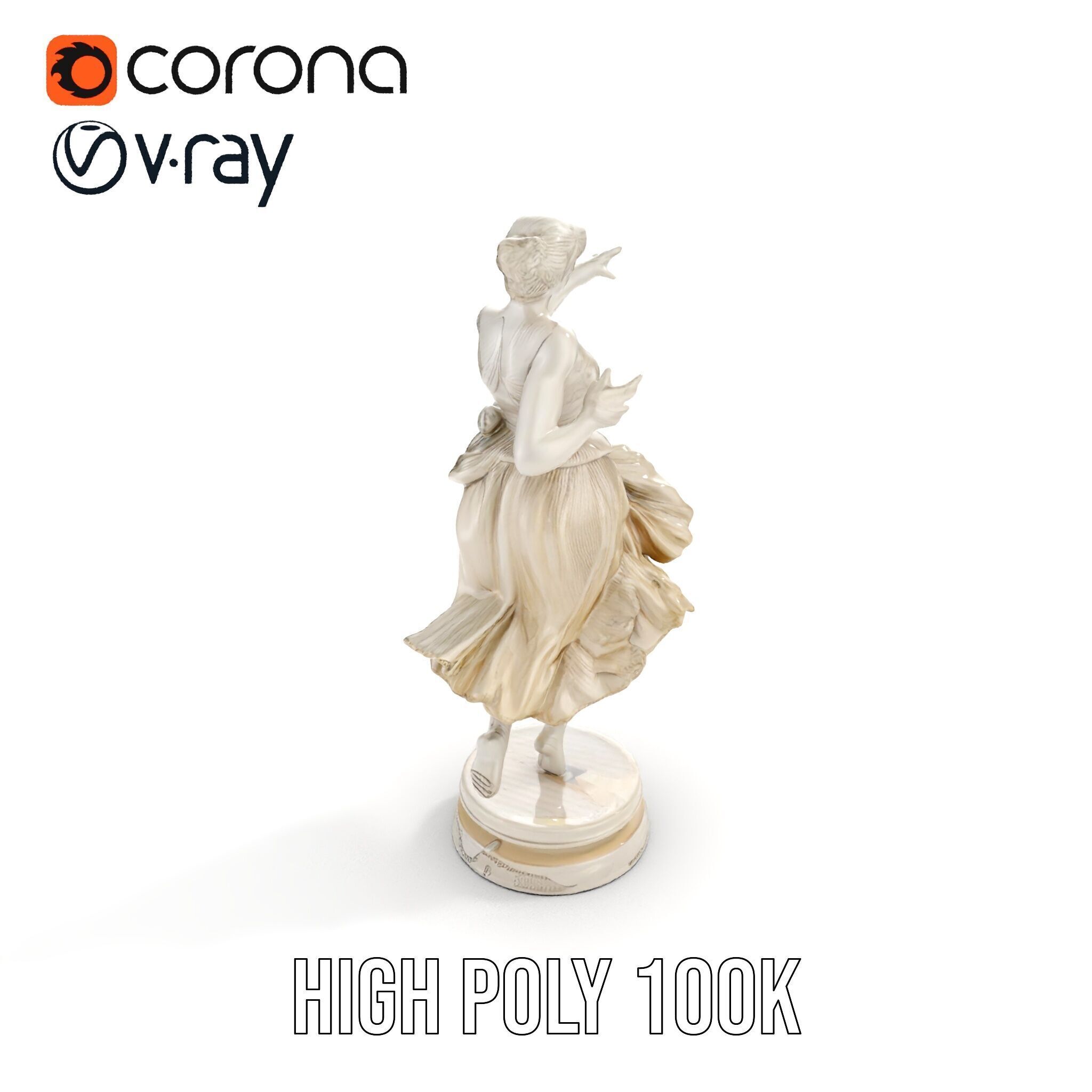 Graceful Dance Statue Model Pack Low-poly 3D model_24