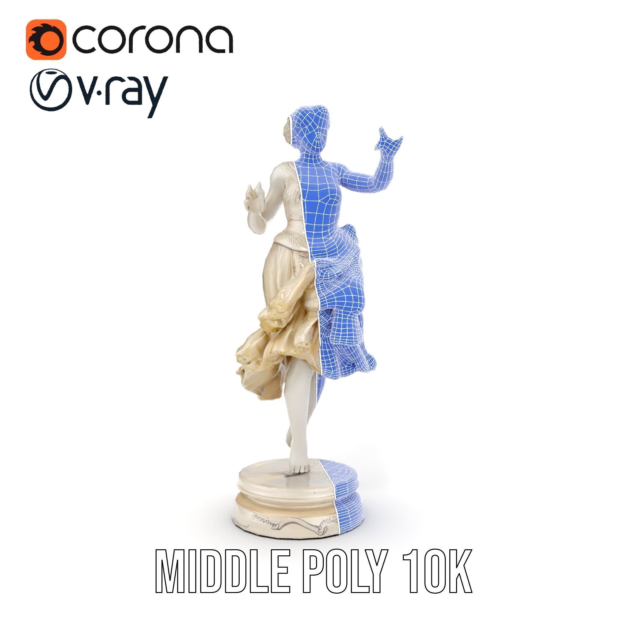 Graceful Dance Statue Model Pack Low-poly 3D model_31