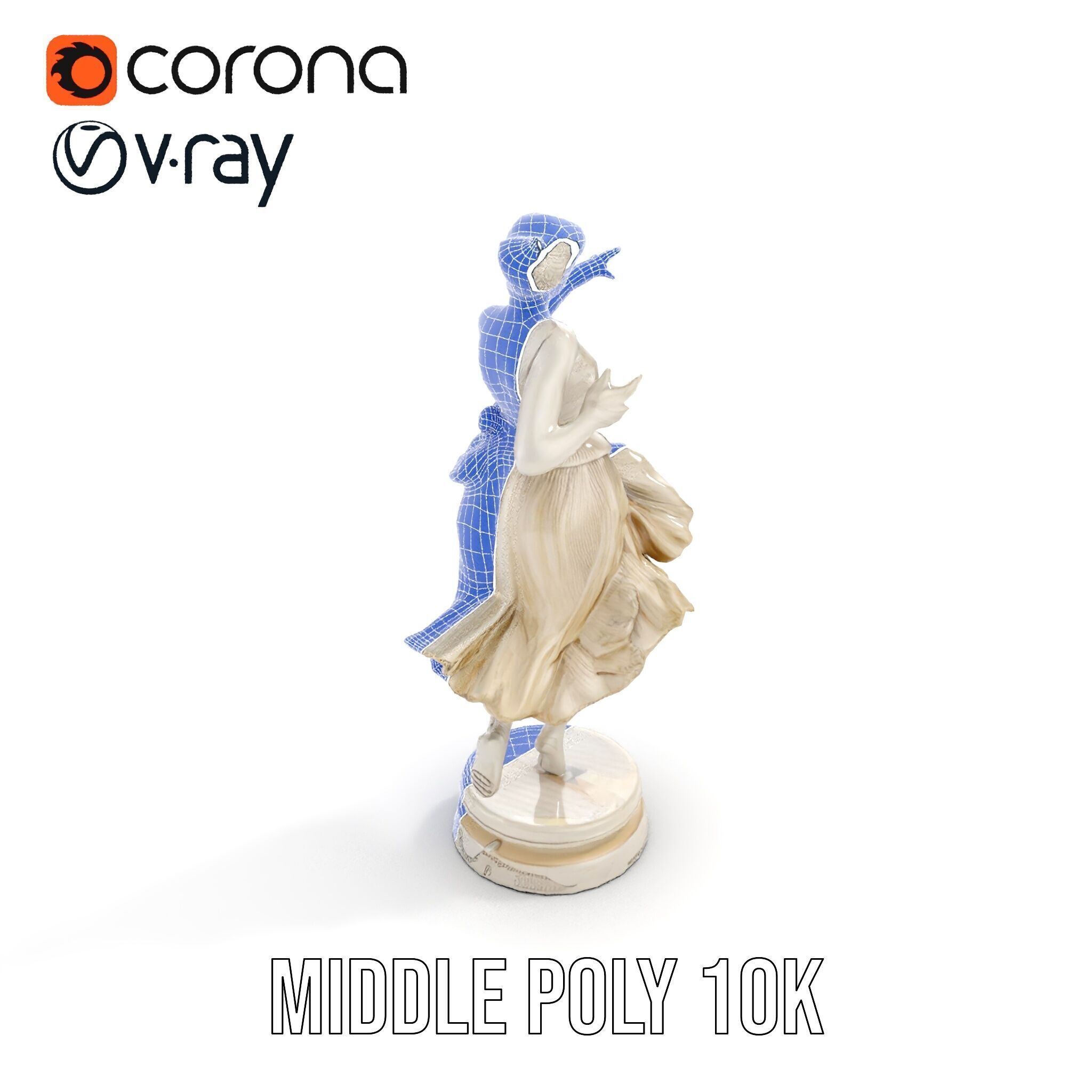 Graceful Dance Statue Model Pack Low-poly 3D model_25