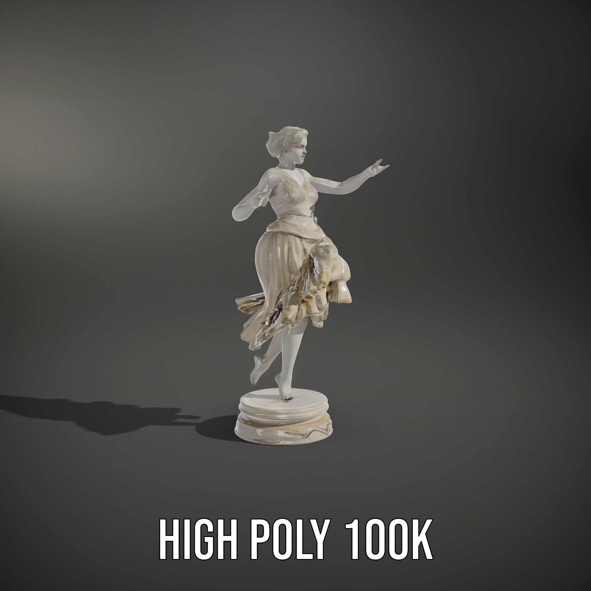 Graceful Dance Statue Model Pack Low-poly 3D model_14