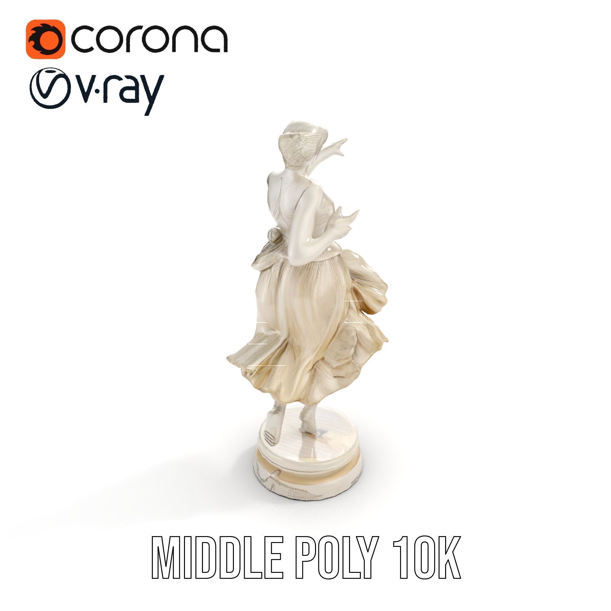 Graceful Dance Statue Model Pack Low-poly 3D model_12