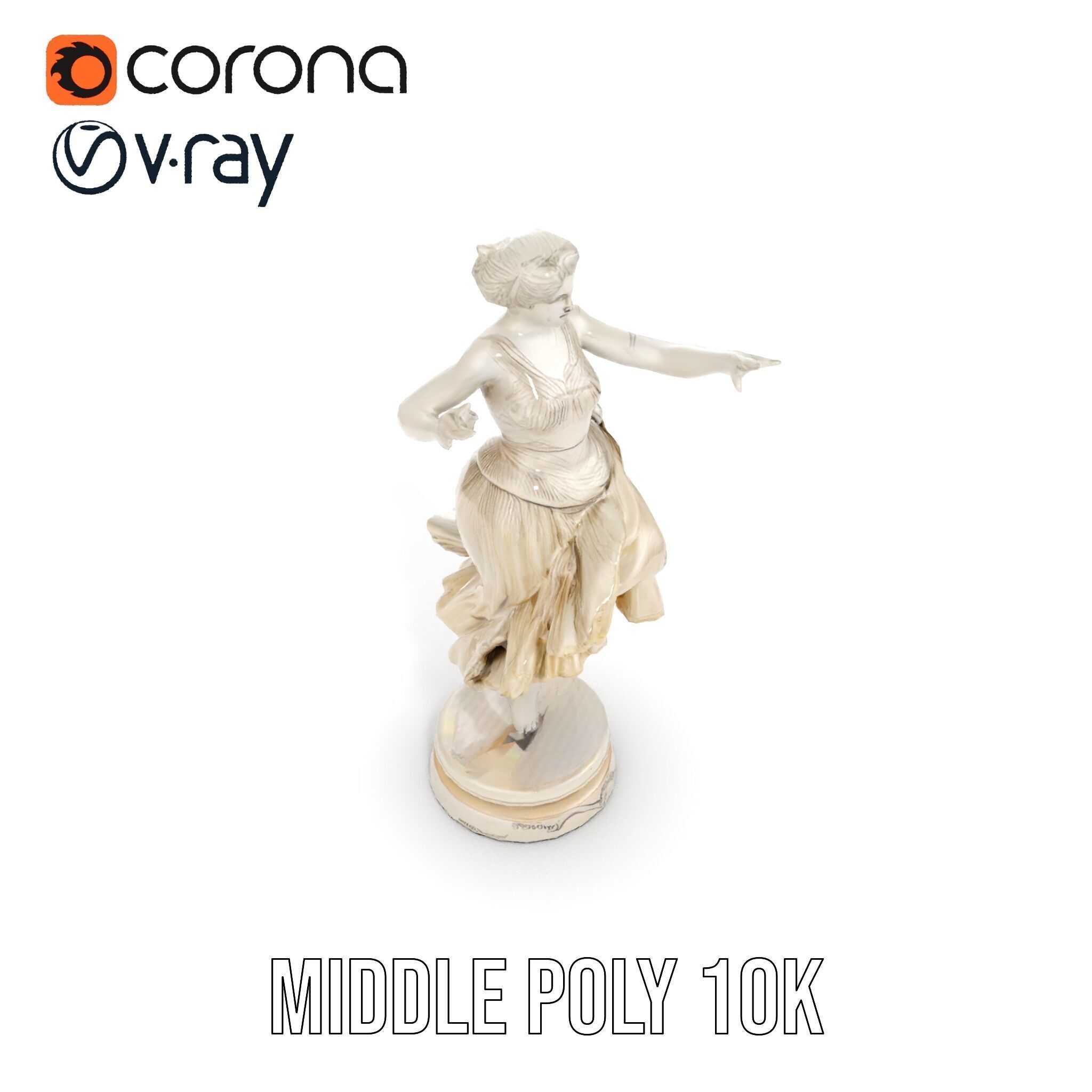 Graceful Dance Statue Model Pack Low-poly 3D model_9