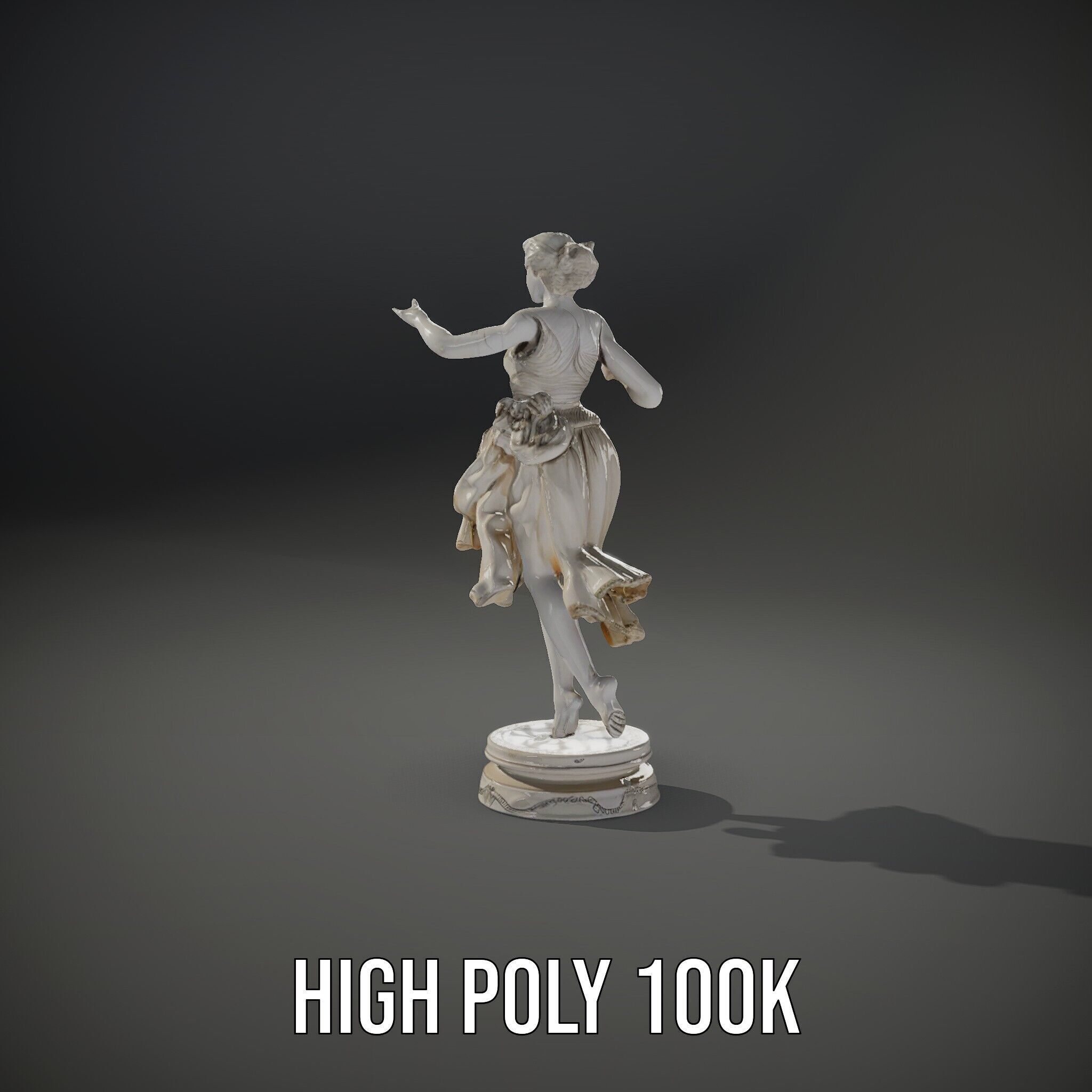 Graceful Dance Statue Model Pack Low-poly 3D model_11