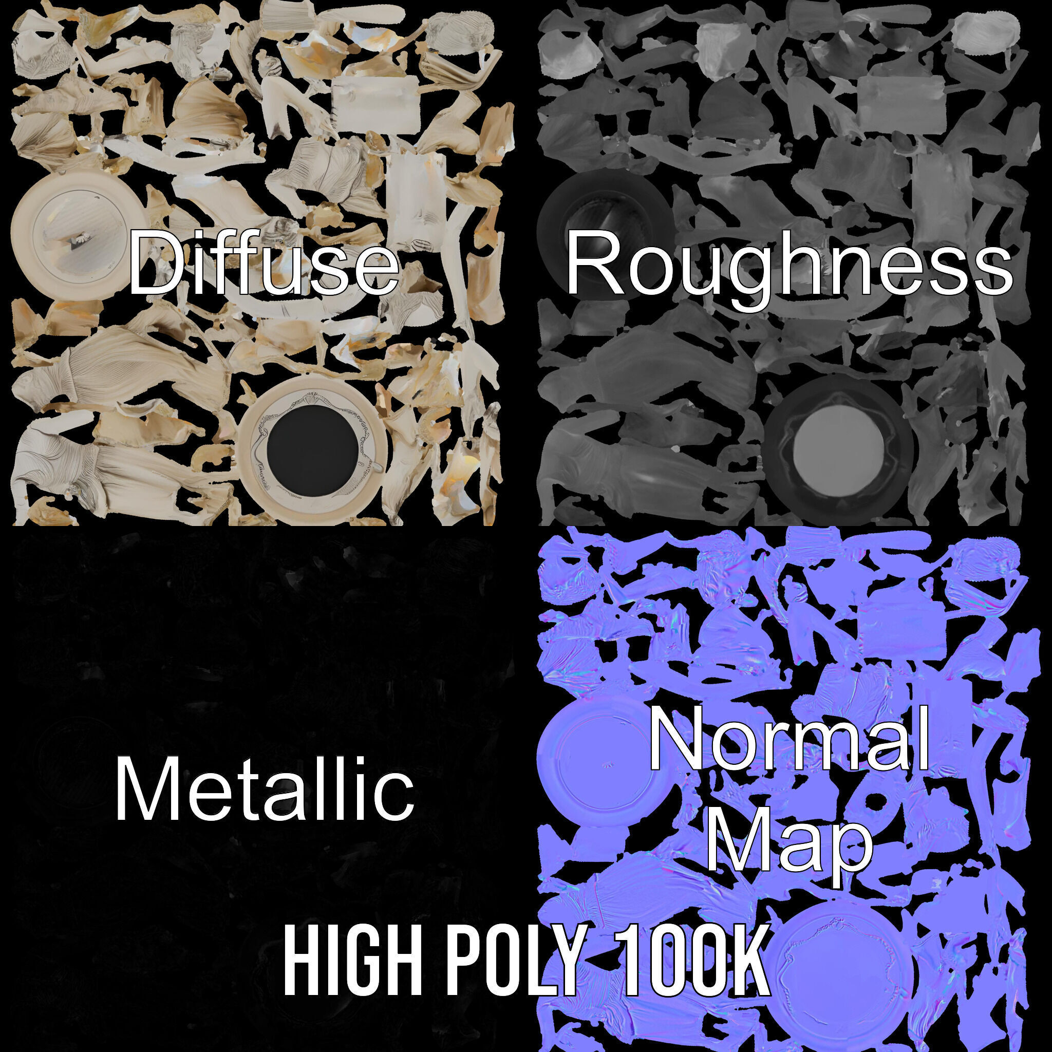 Graceful Dance Statue Model Pack Low-poly 3D model_3