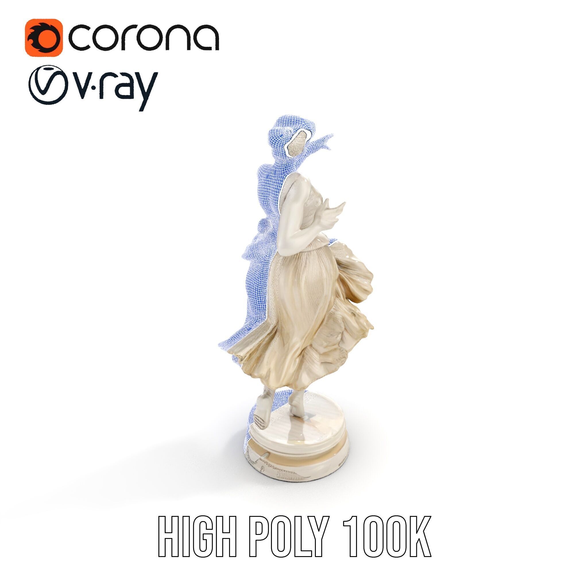 Graceful Dance Statue Model Pack Low-poly 3D model_30