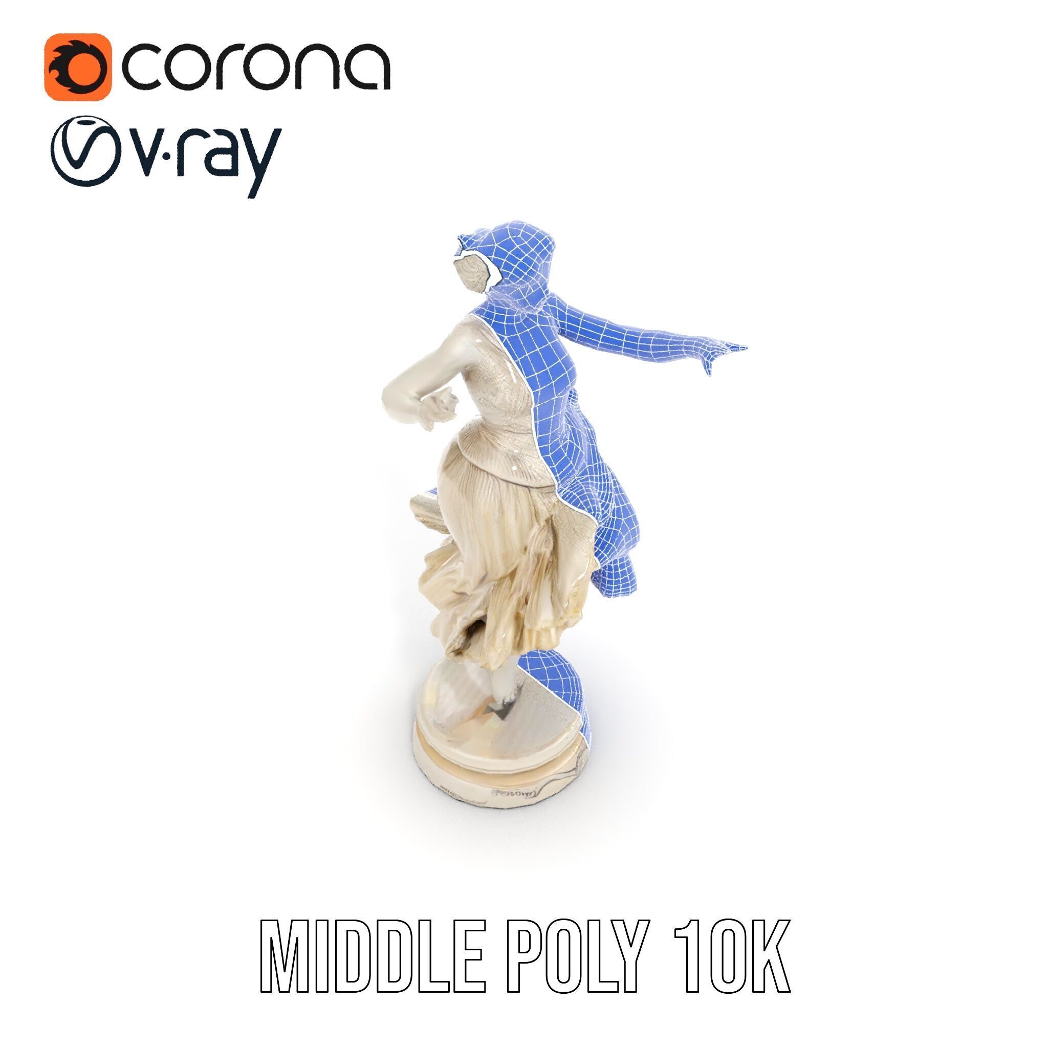 Graceful Dance Statue Model Pack Low-poly 3D model_28