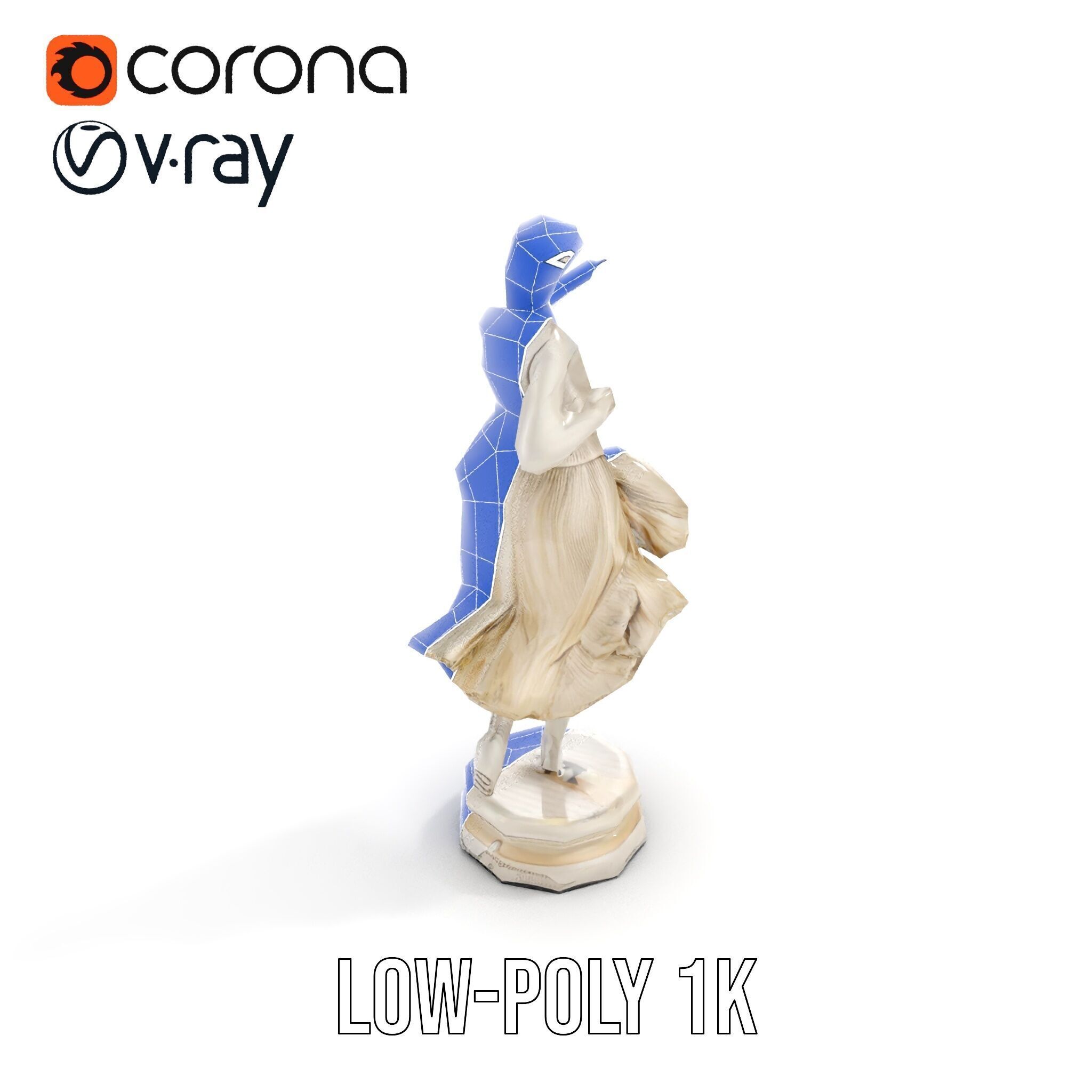 Graceful Dance Statue Model Pack Low-poly 3D model_26