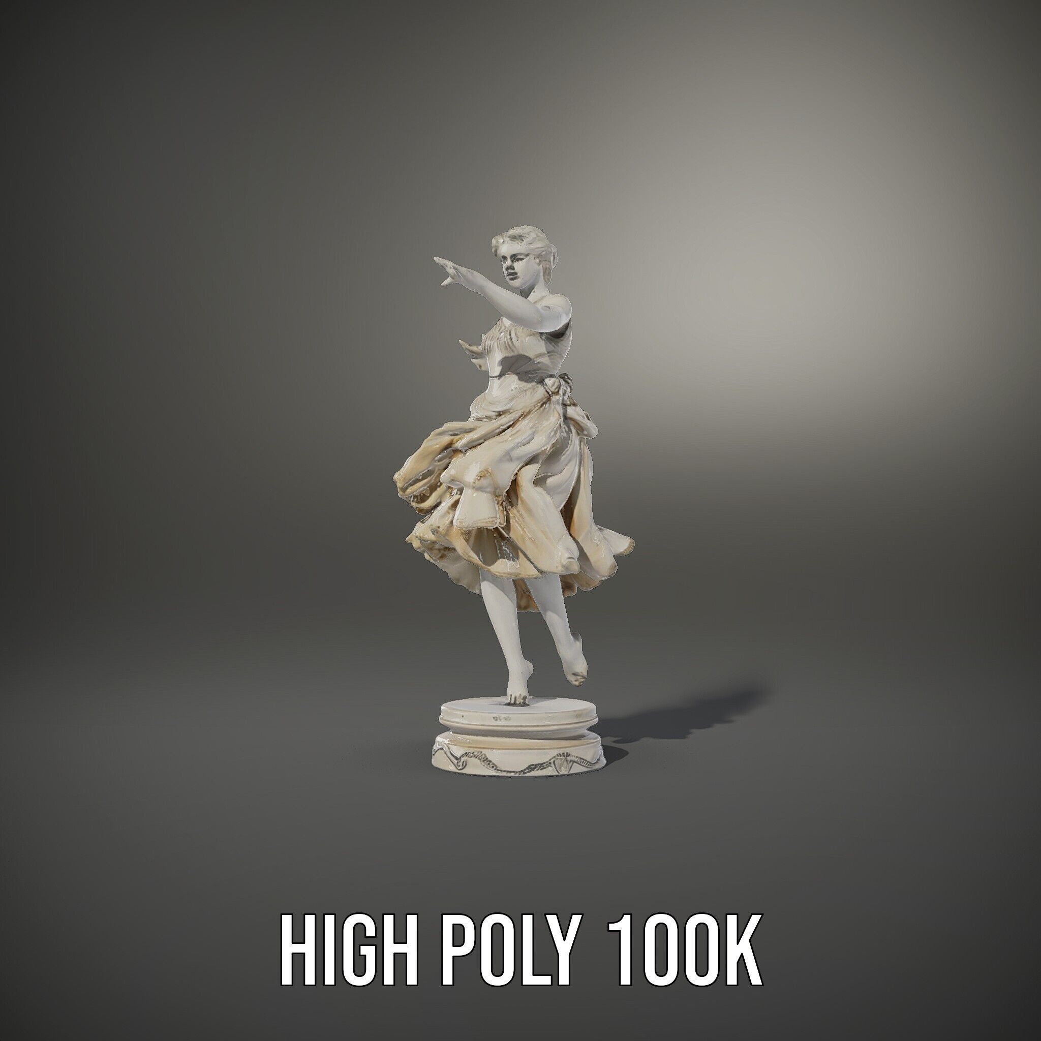 Graceful Dance Statue Model Pack Low-poly 3D model_8