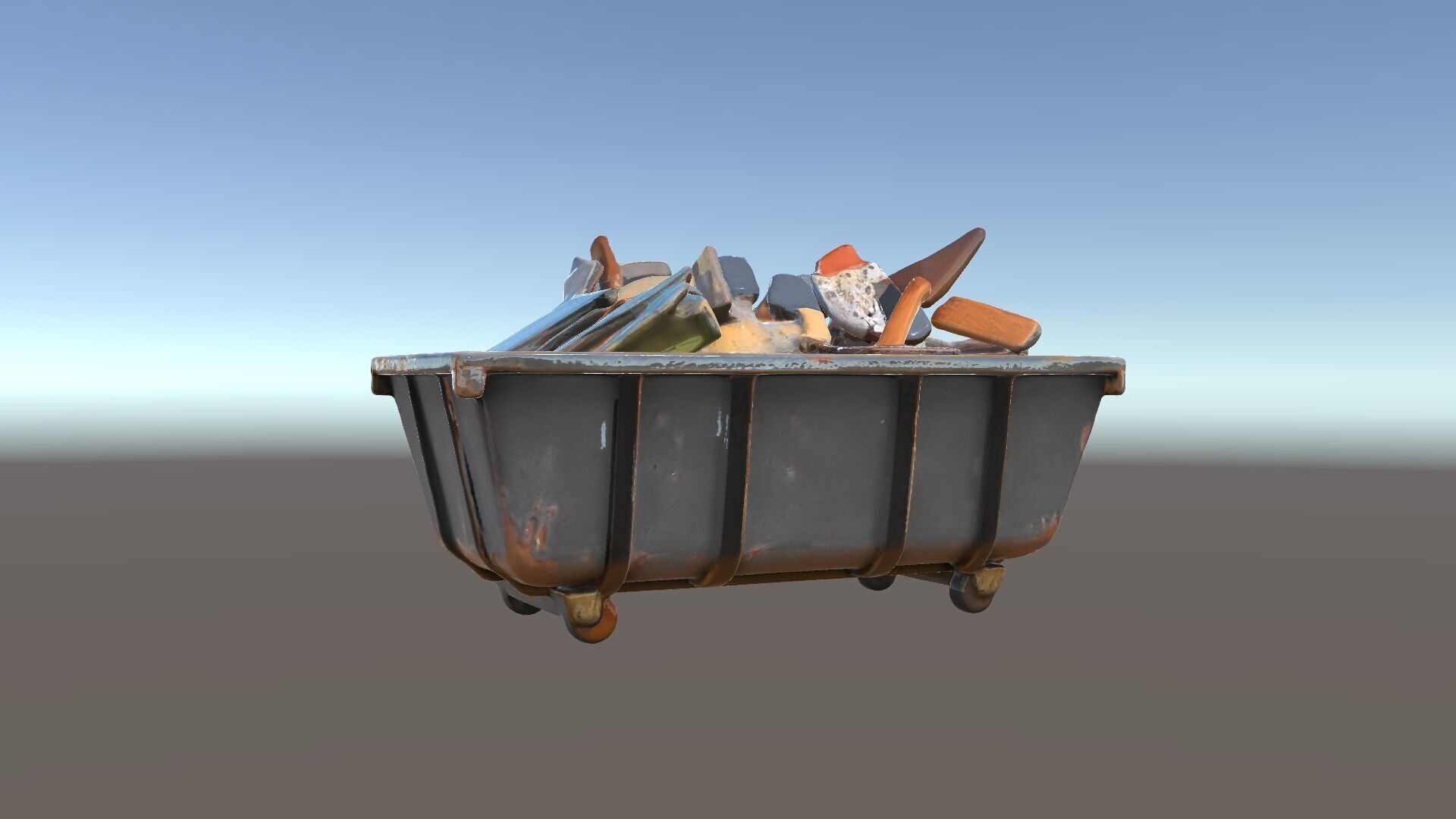Rustic Dumpster and Debris Model Pack Low-poly 3D model_5