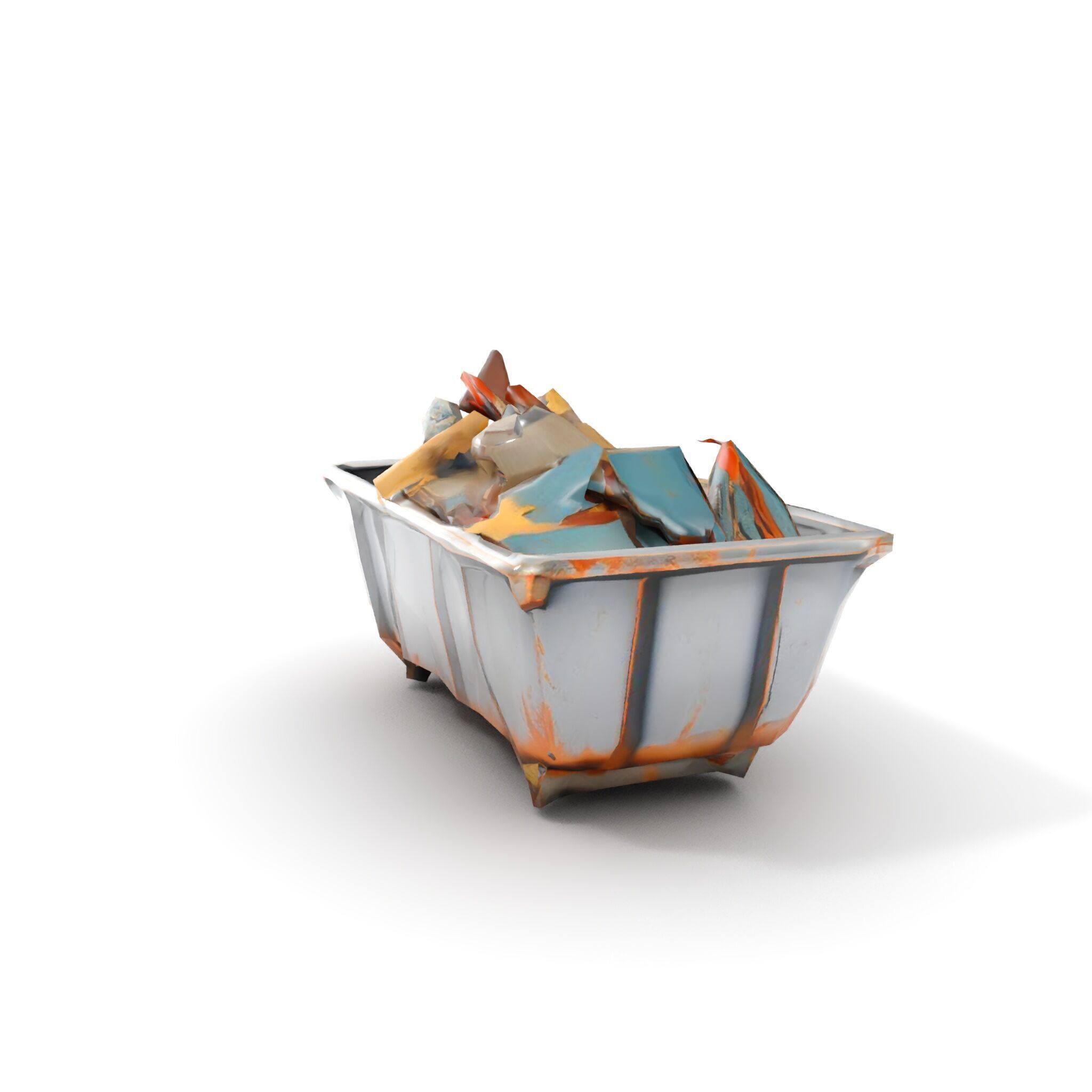 Rustic Dumpster and Debris Model Pack Low-poly 3D model_7