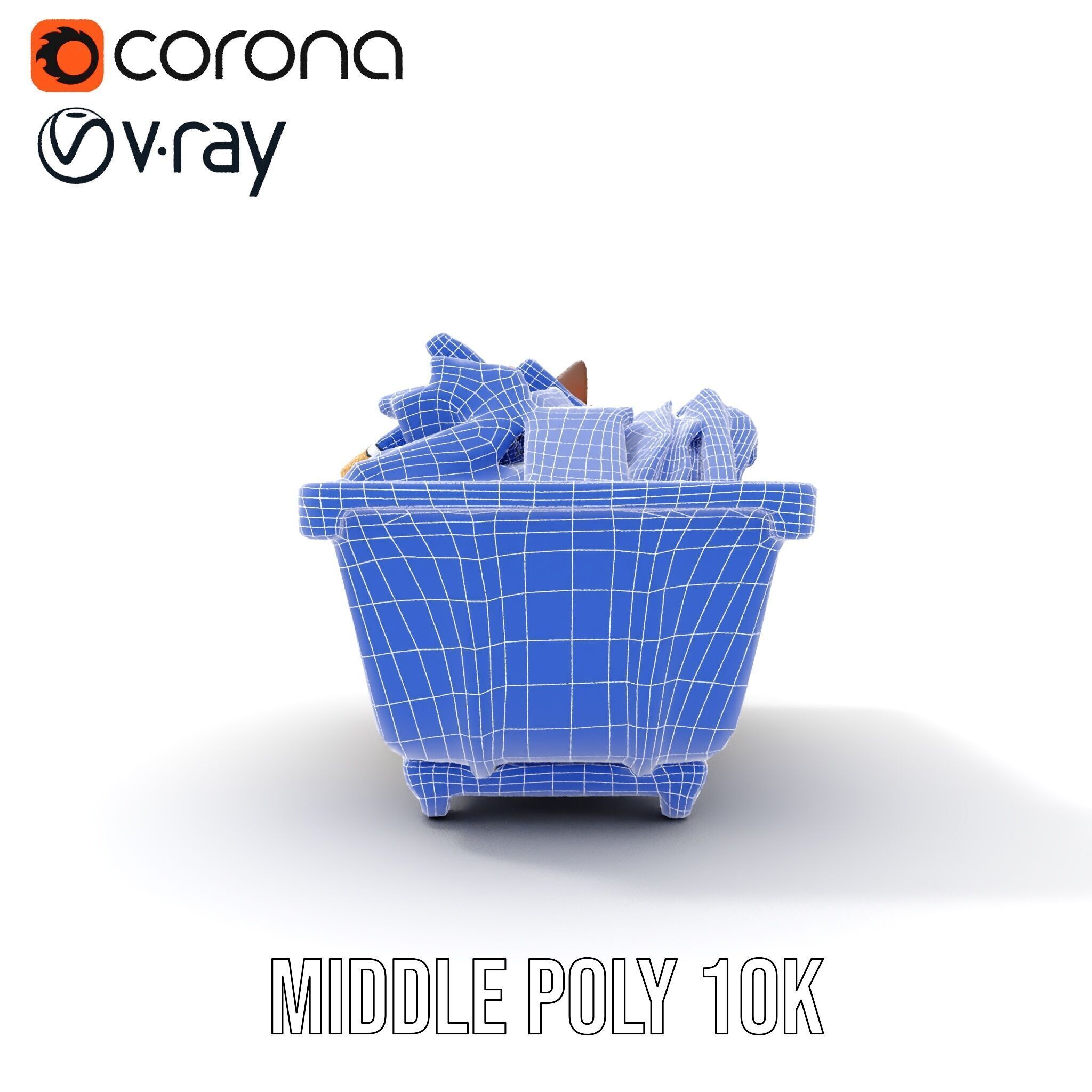 Rustic Dumpster and Debris Model Pack Low-poly 3D model_31